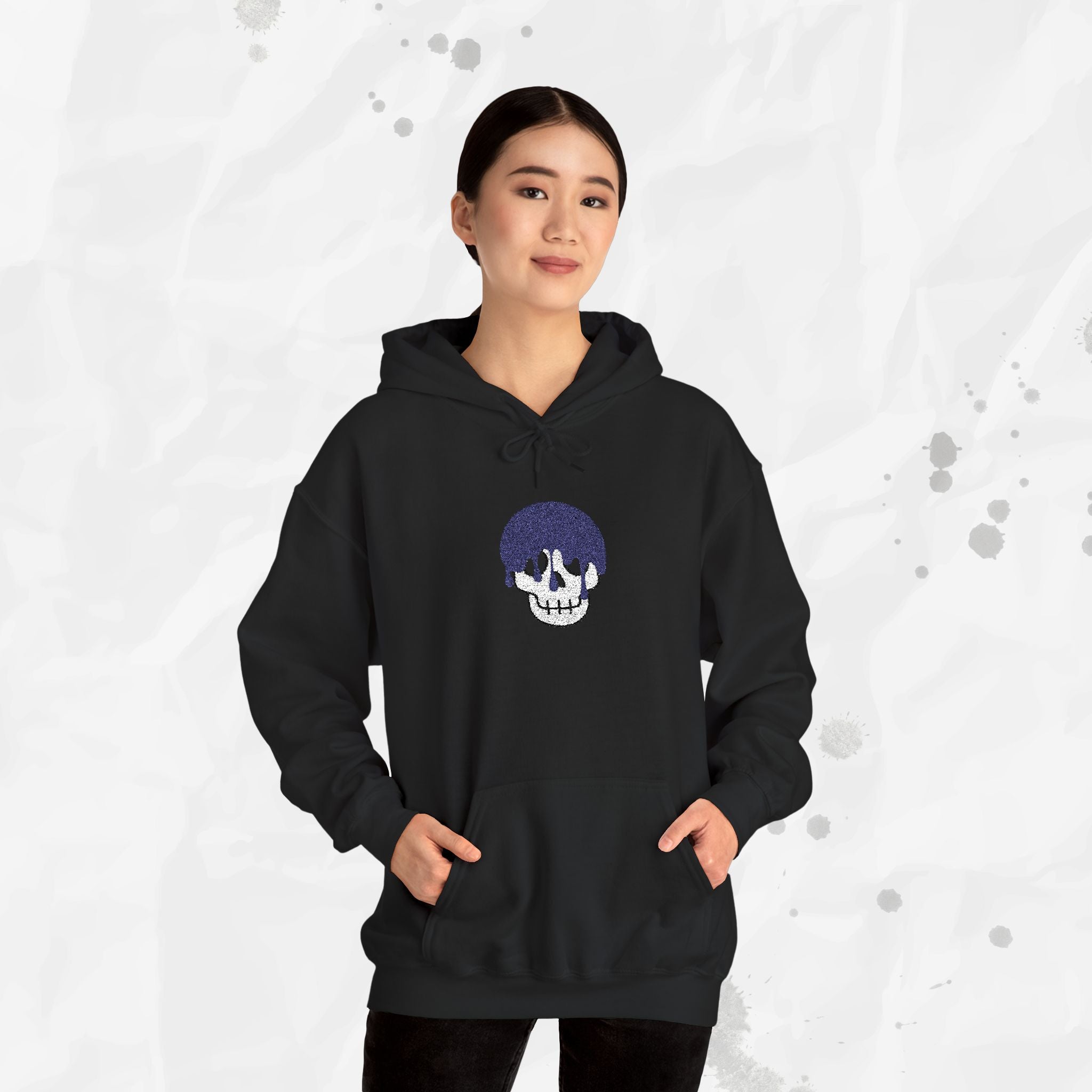 Dripping Skull – Embroidered Hoodie