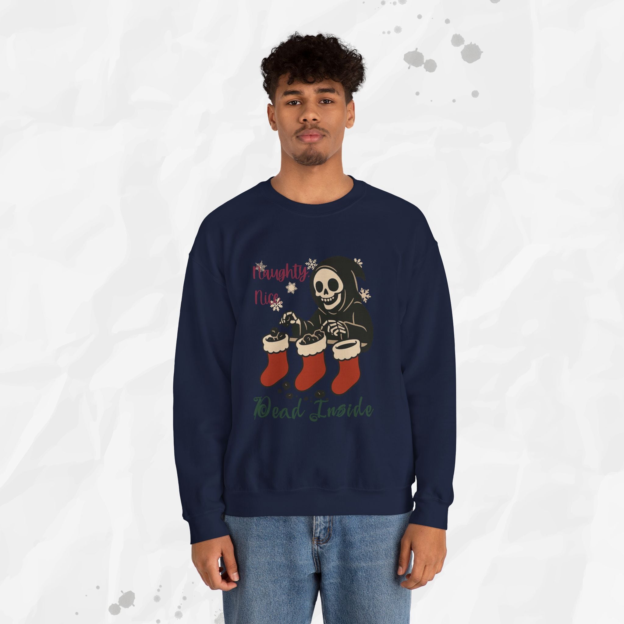 Naughty, Nice, Dead Inside – Crewneck Sweatshirt