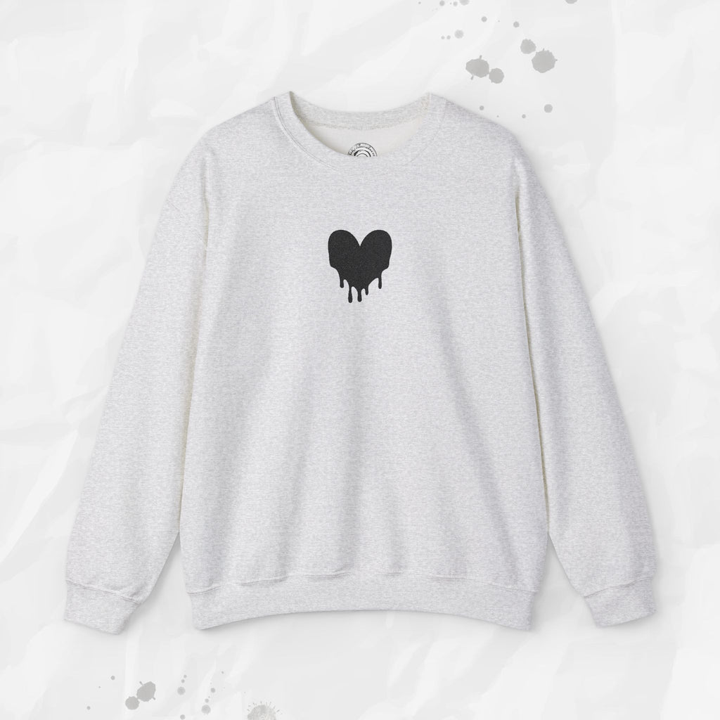 Dripping Heart - Embroidered Crewneck Sweatshirt