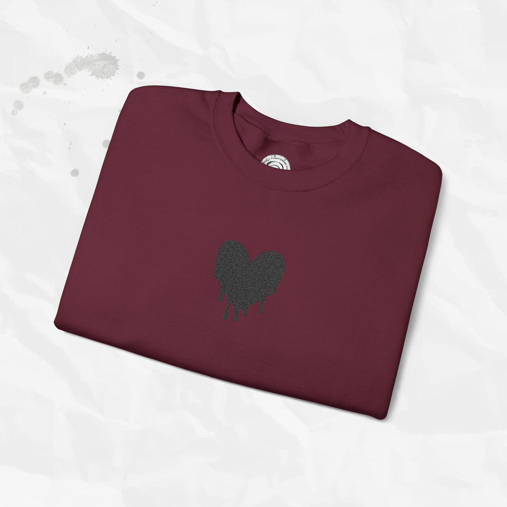Dripping Heart - Embroidered Crewneck Sweatshirt