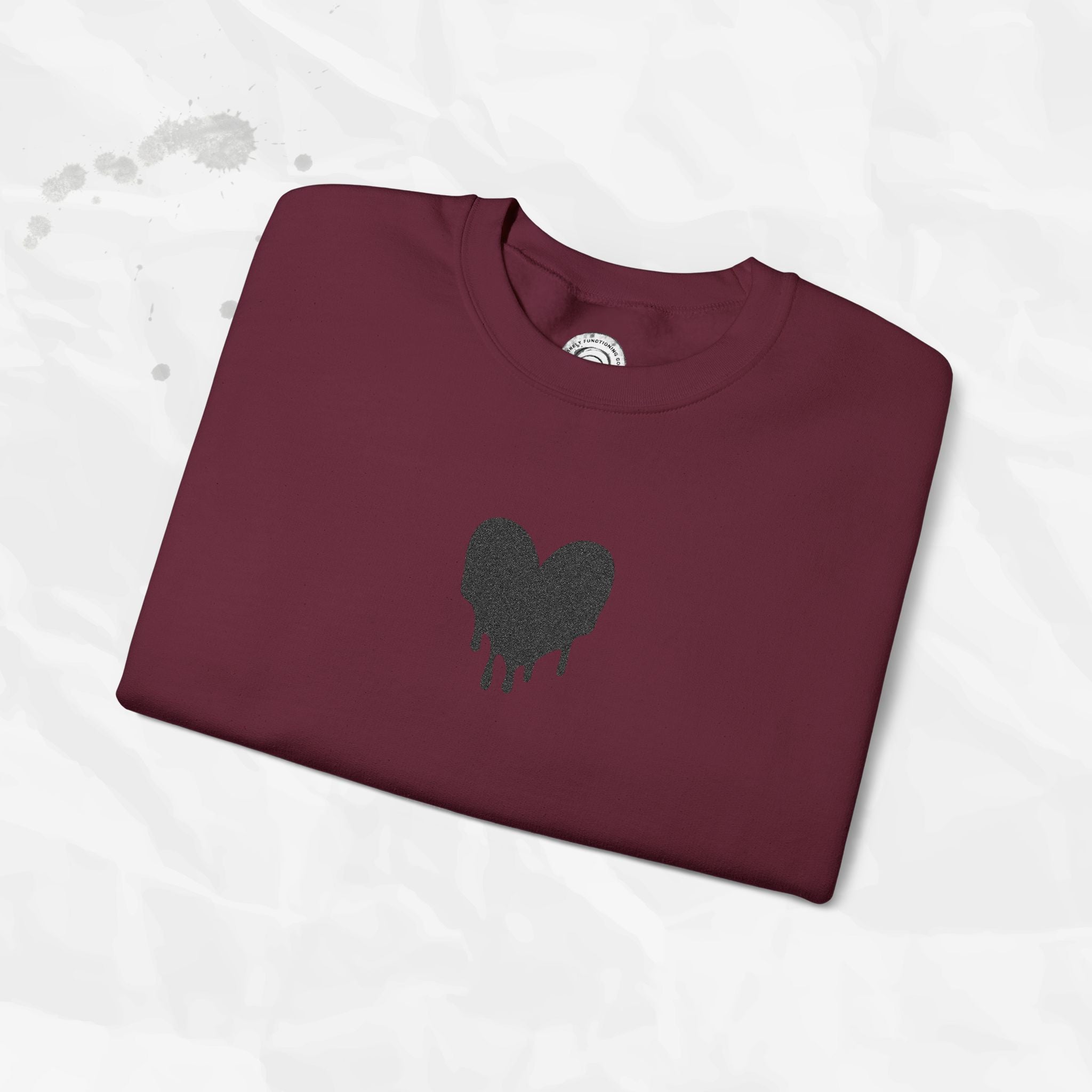 Dripping Heart - Embroidered Crewneck Sweatshirt