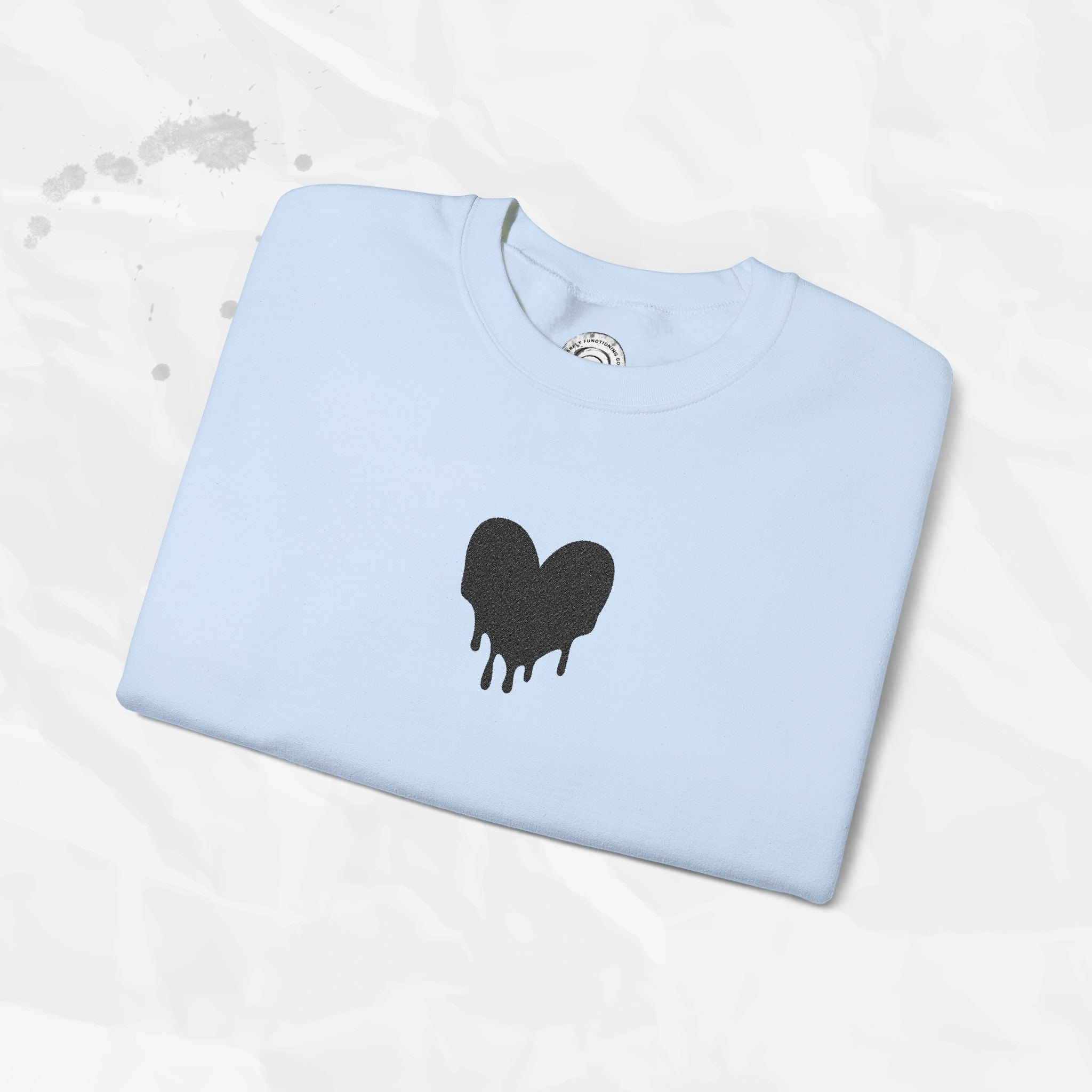Dripping Heart - Embroidered Crewneck Sweatshirt