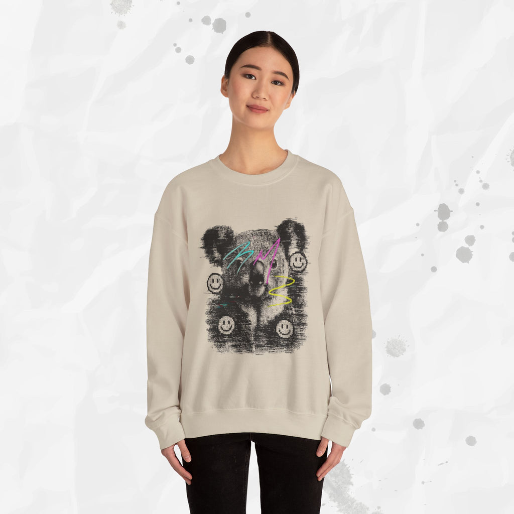 Glitched Koala – Crewneck Sweatshirt
