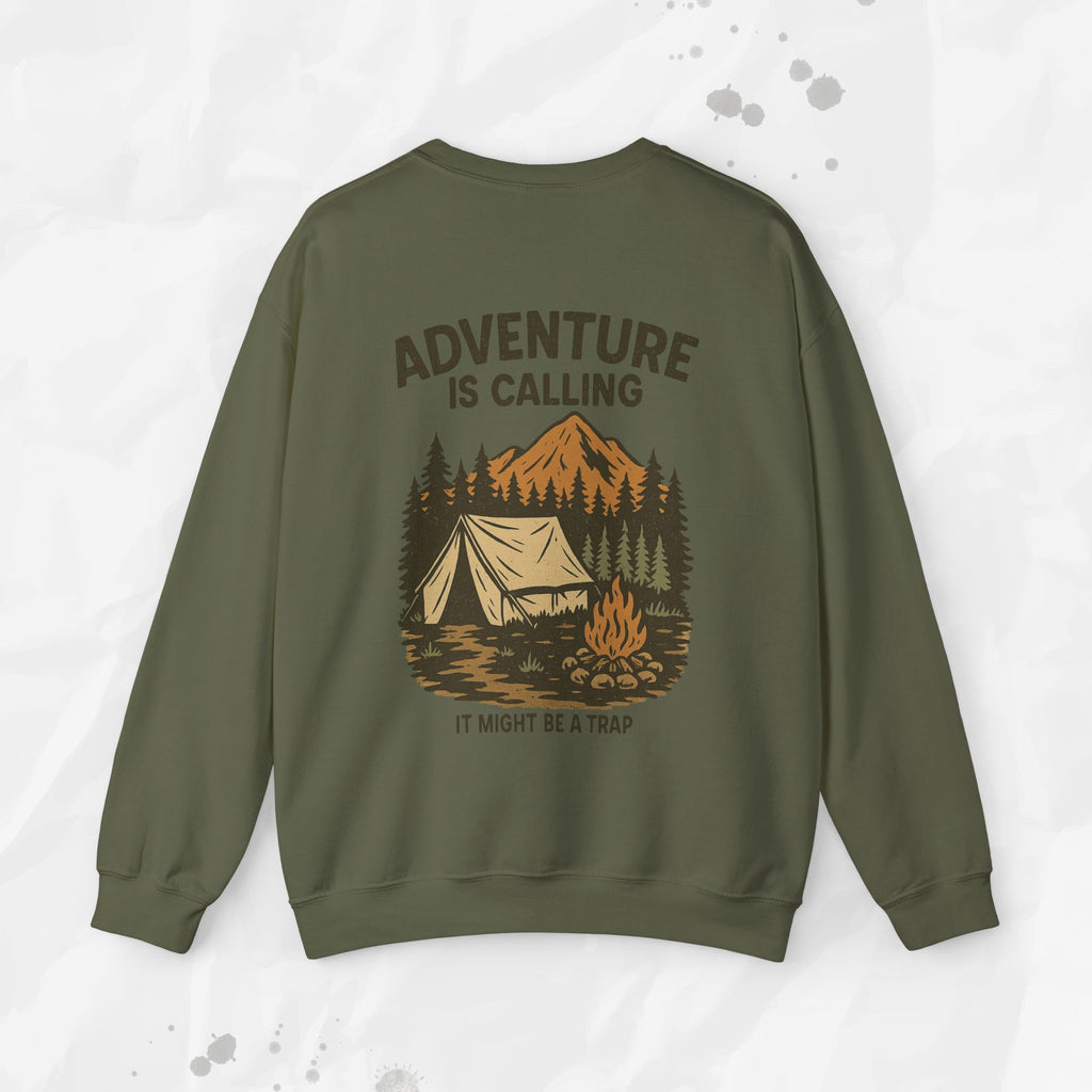 Adventure Is Calling (It Might Be a Trap) – Crewneck Sweatshirt
