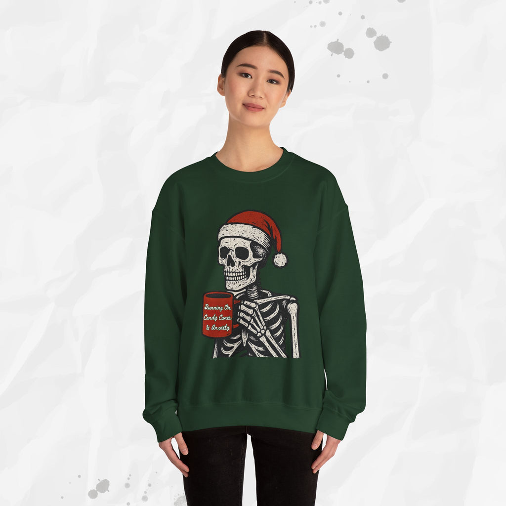 Running on Candy Canes & Anxiety – Crewneck Sweatshirt