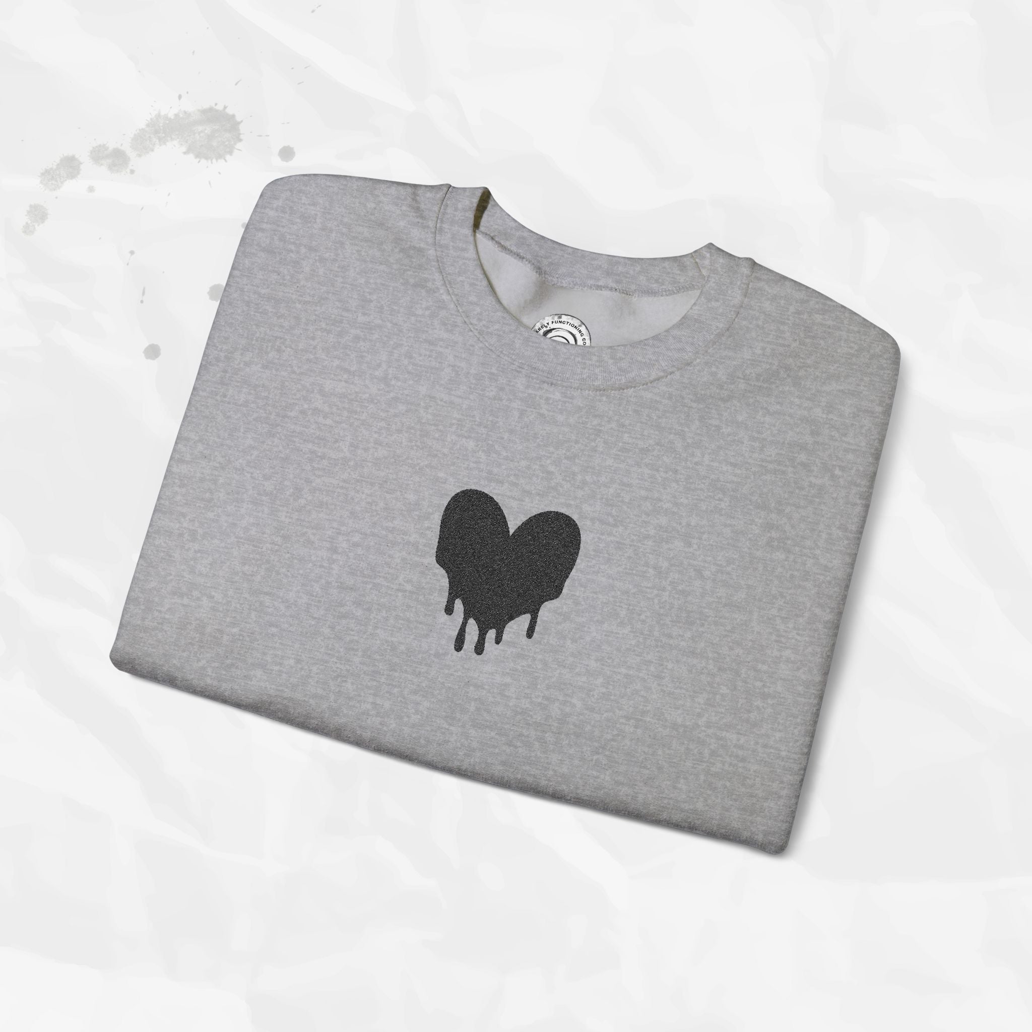 Dripping Heart - Embroidered Crewneck Sweatshirt