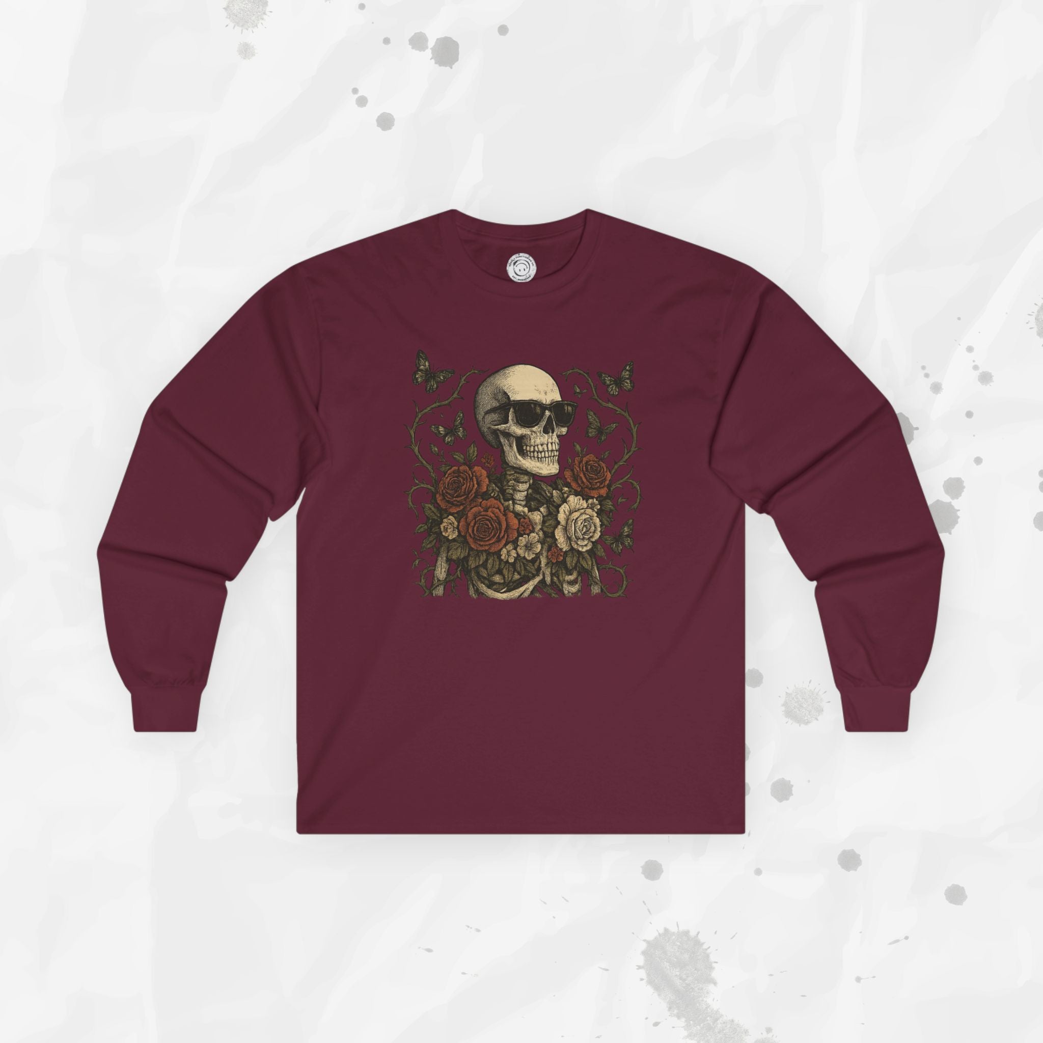 Floral Skull Garden - Long Sleeve T-Shirt