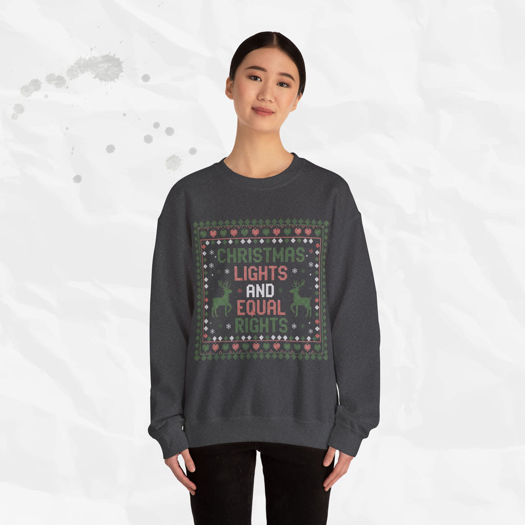 Christmas Lights and Equal Rights – Crewneck Sweatshirt