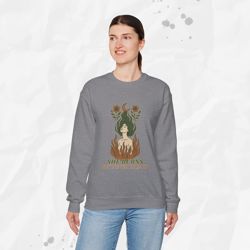 She Burns But Never Breaks – Crewneck Sweatshirt