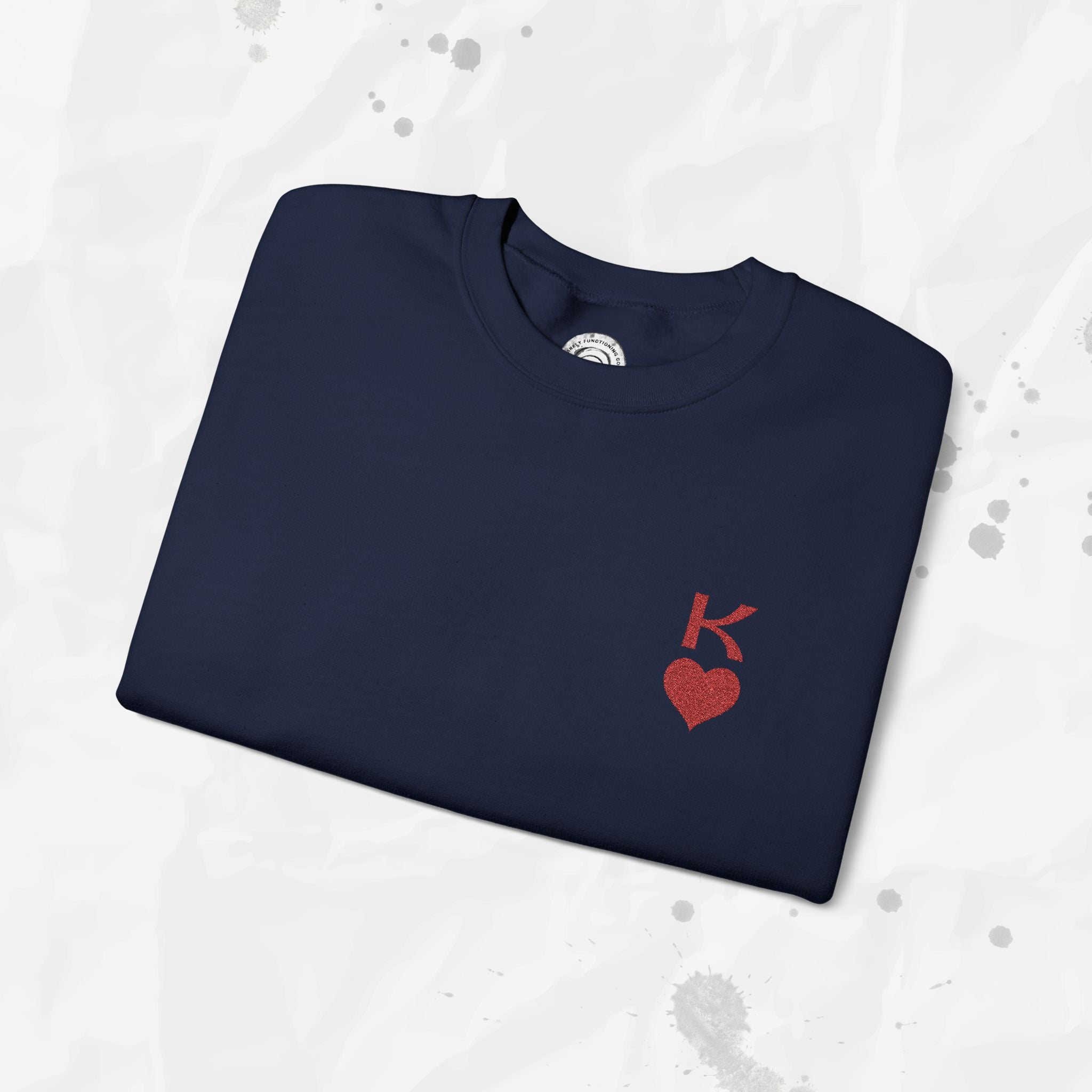 Sweat-shirt brodé King of Hearts – Col rond