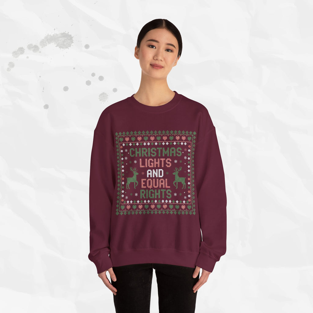 Christmas Lights and Equal Rights – Crewneck Sweatshirt