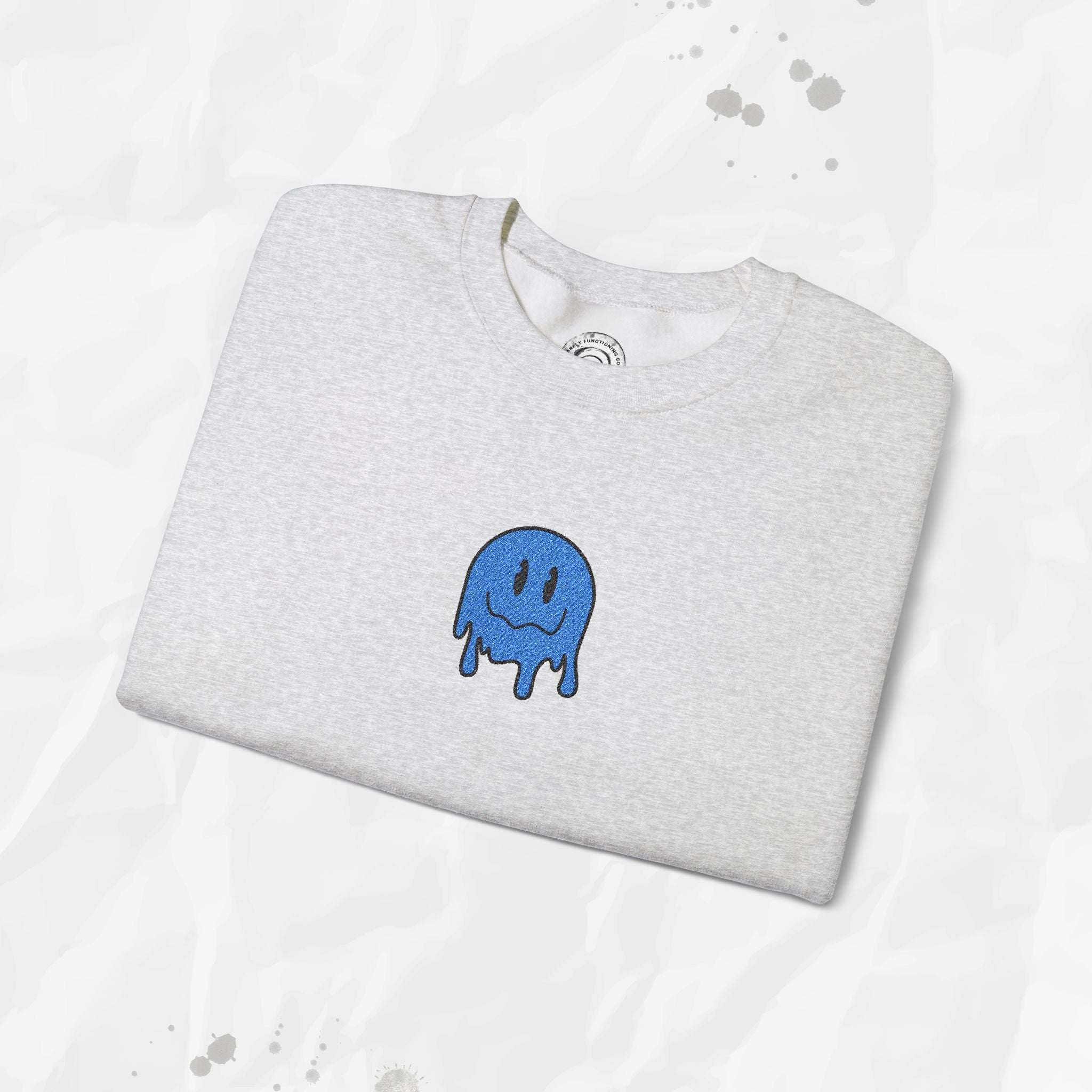 Sweat-shirt à col rond brodé Dripping Smiley