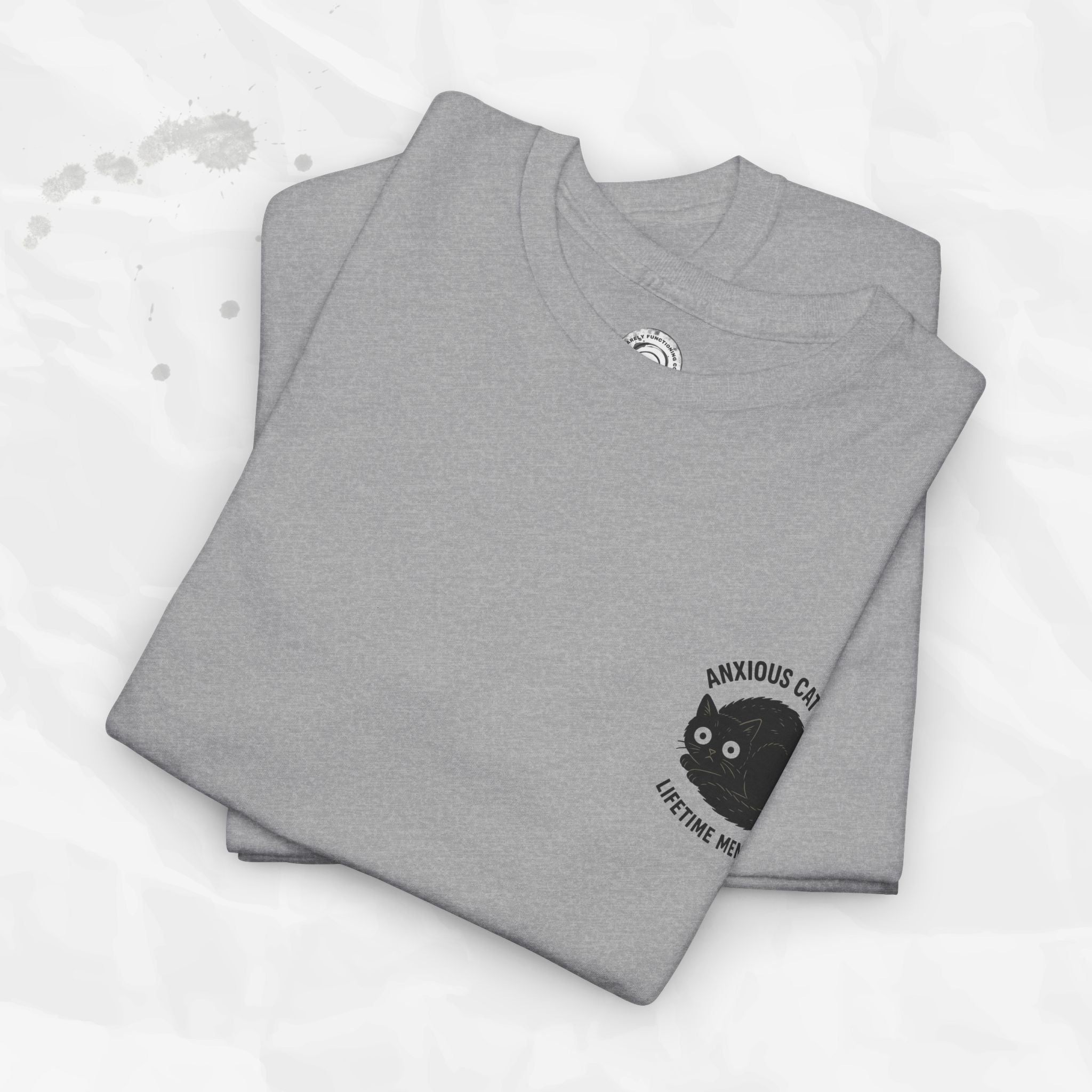 Anxious Cat Club – T-Shirt (Pocket Print)