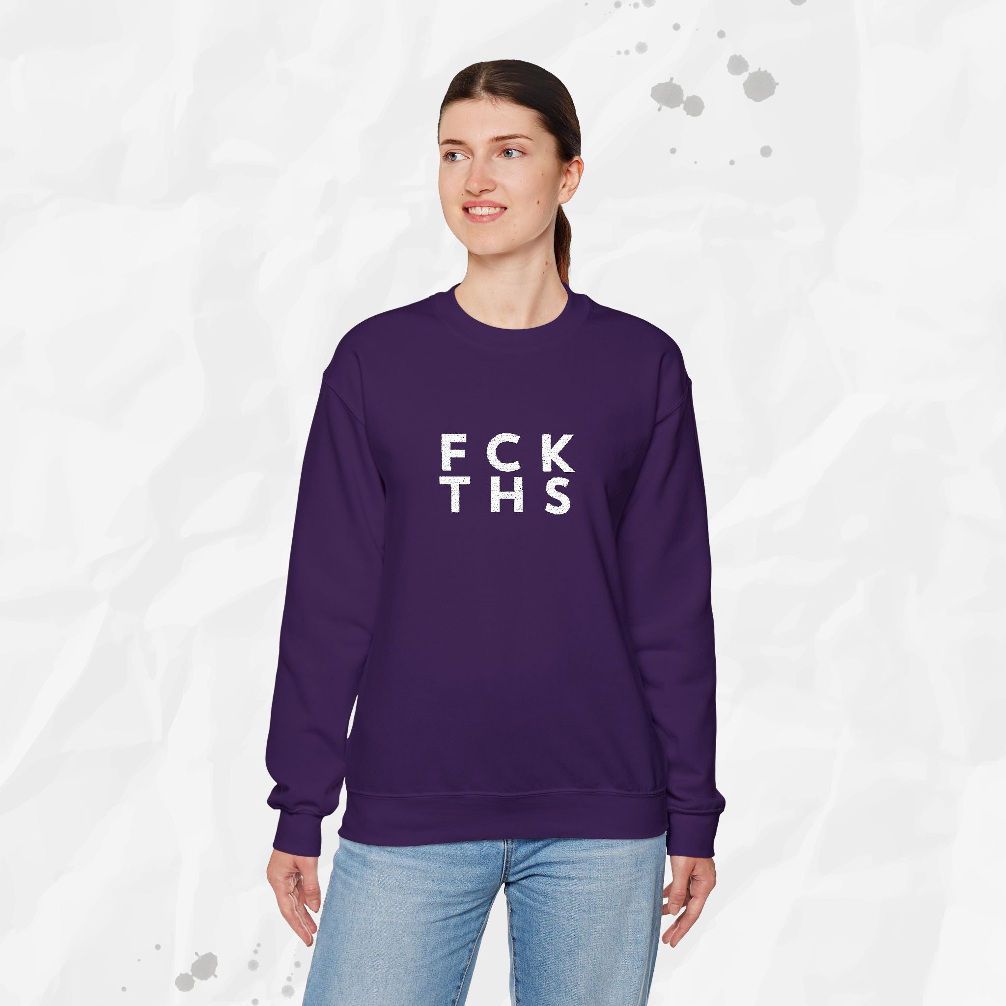 FCK THS – Embroidered Crewneck Sweatshirt