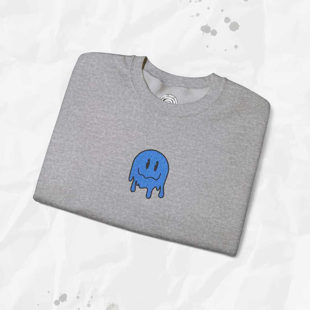 Sweat-shirt à col rond brodé Dripping Smiley