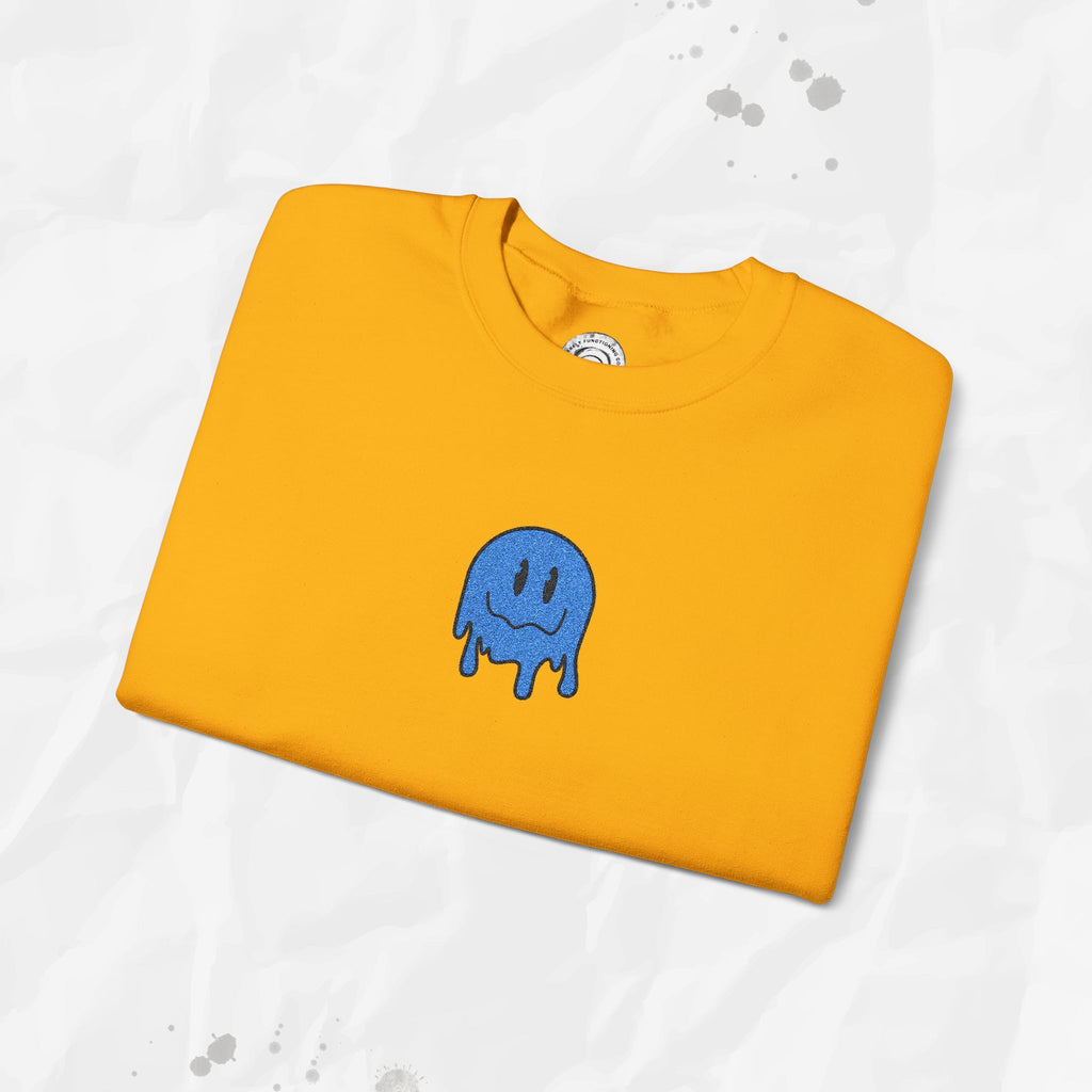Sweat-shirt à col rond brodé Dripping Smiley