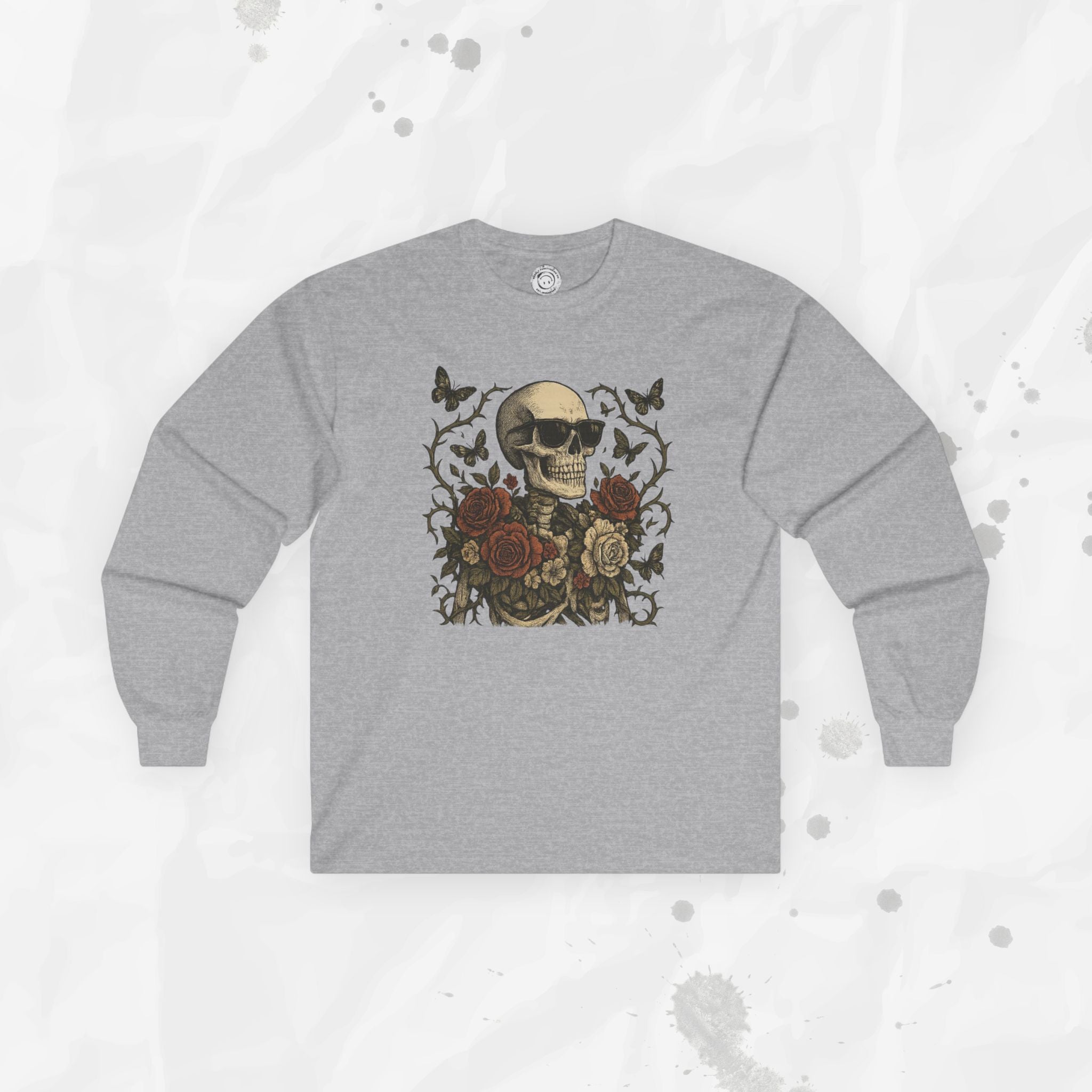 Floral Skull Garden - Long Sleeve T-Shirt