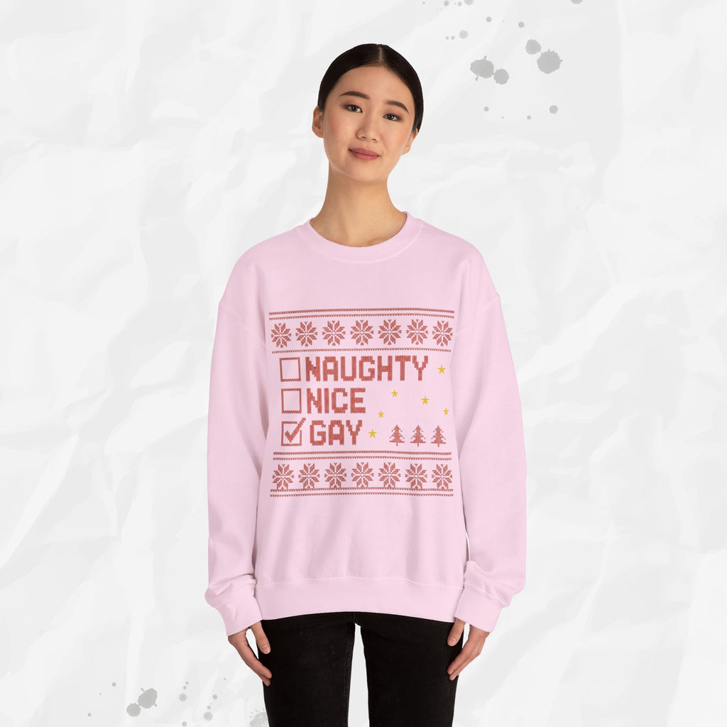 Naughty, Nice, Gay – Crewneck Sweatshirt