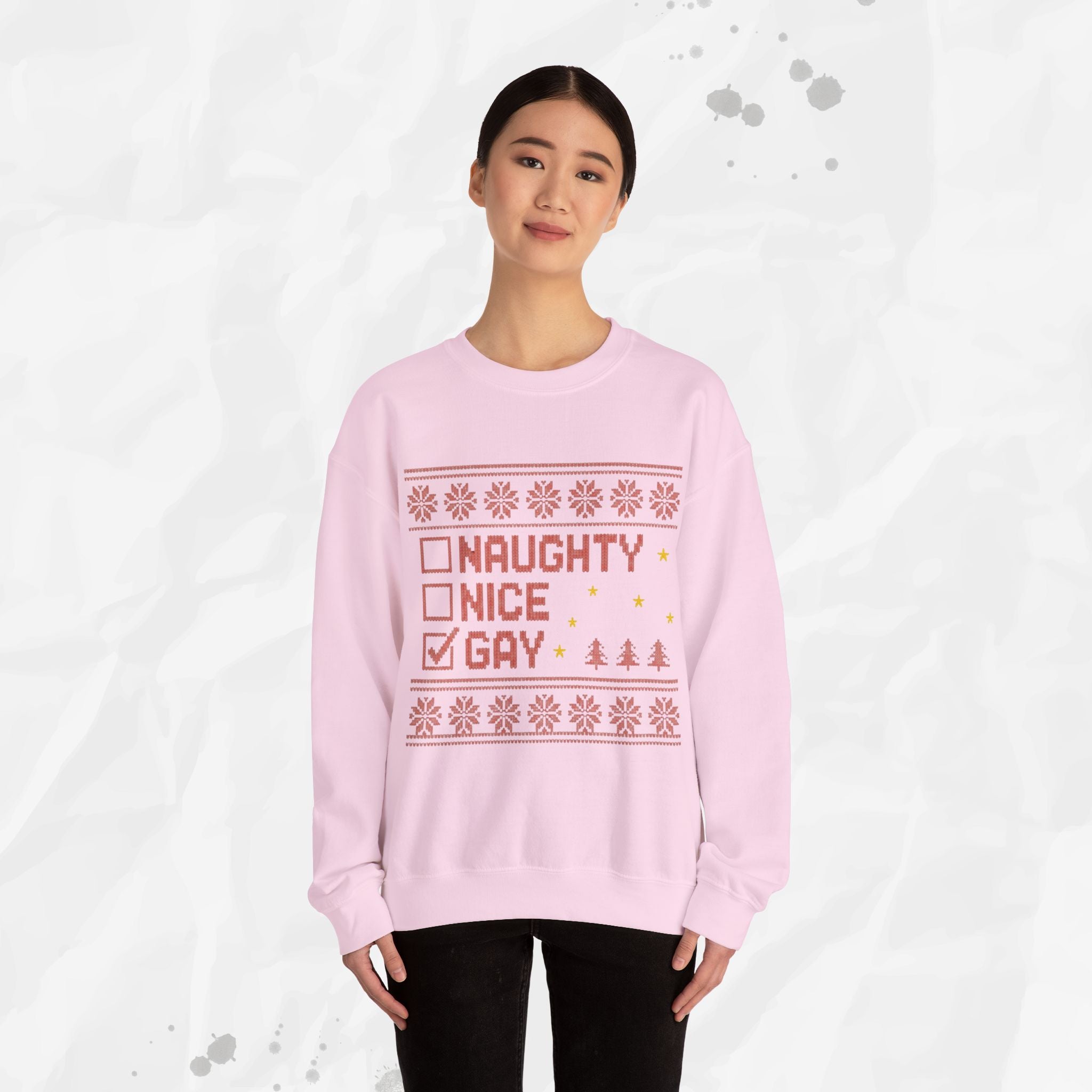 Naughty, Nice, Gay – Crewneck Sweatshirt