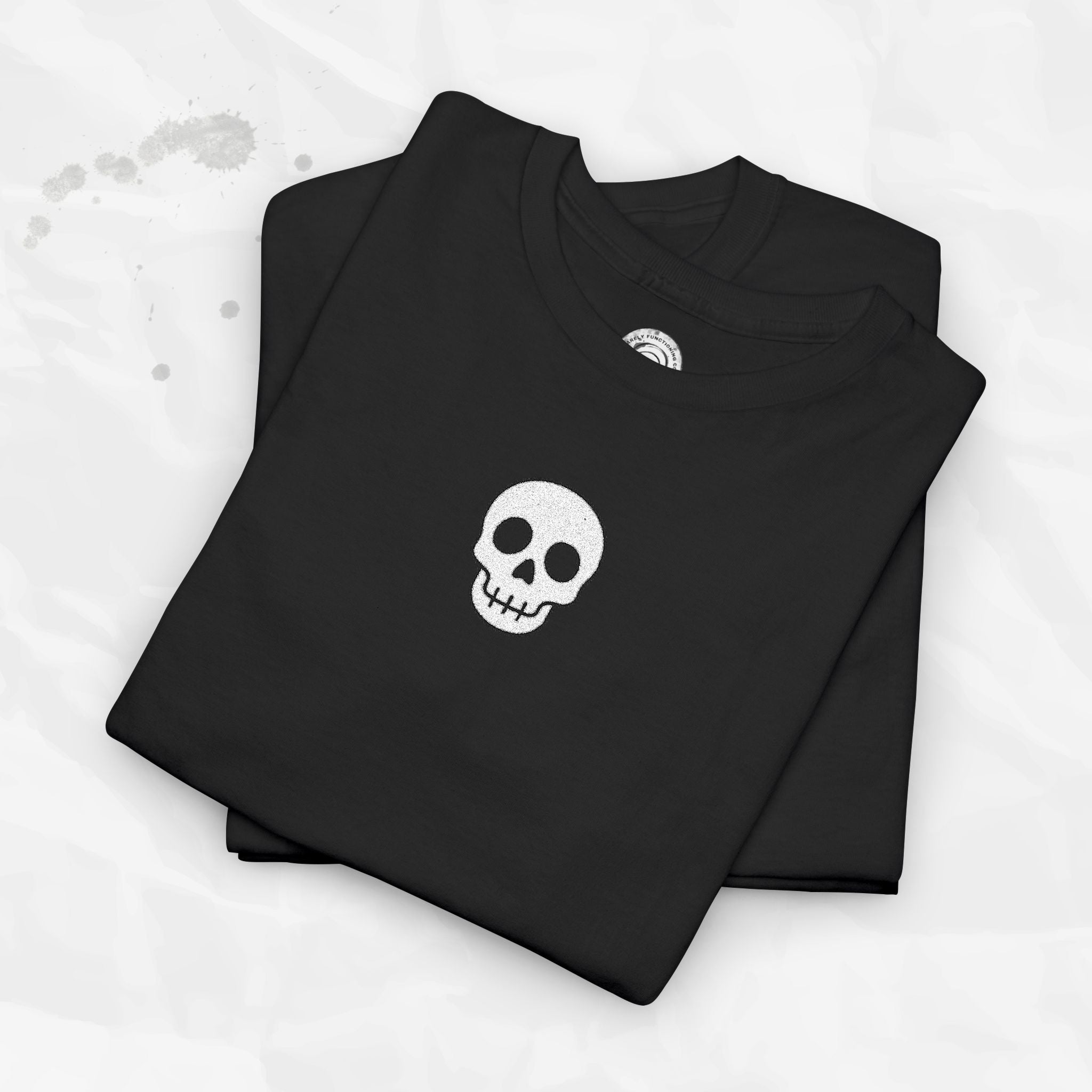 T-shirt brodé à motif tête de mort