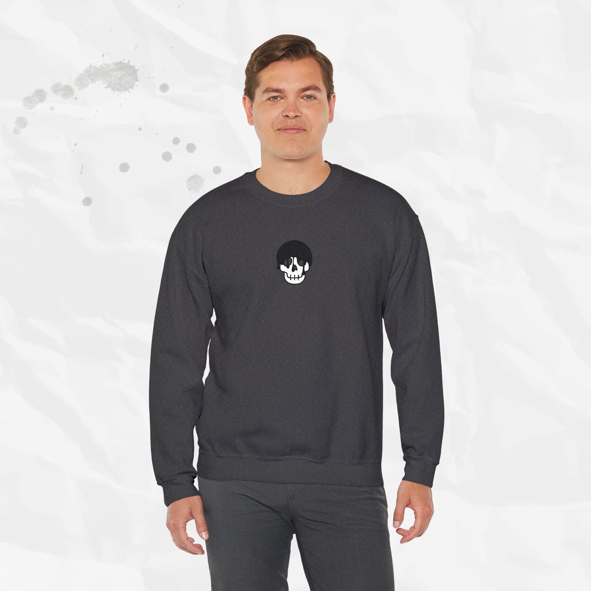 Skull Icon – Embroidered Crewneck Sweatshirt