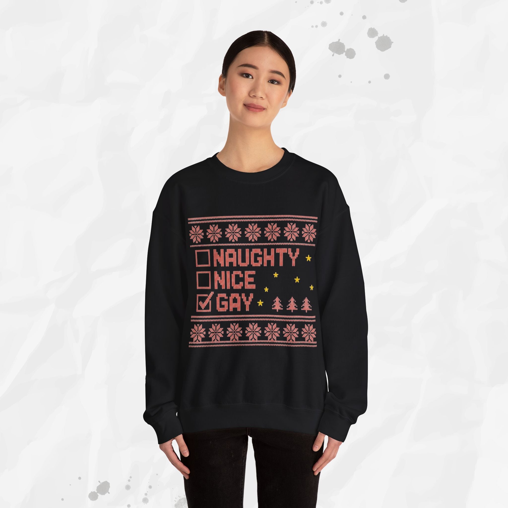 Naughty, Nice, Gay – Crewneck Sweatshirt