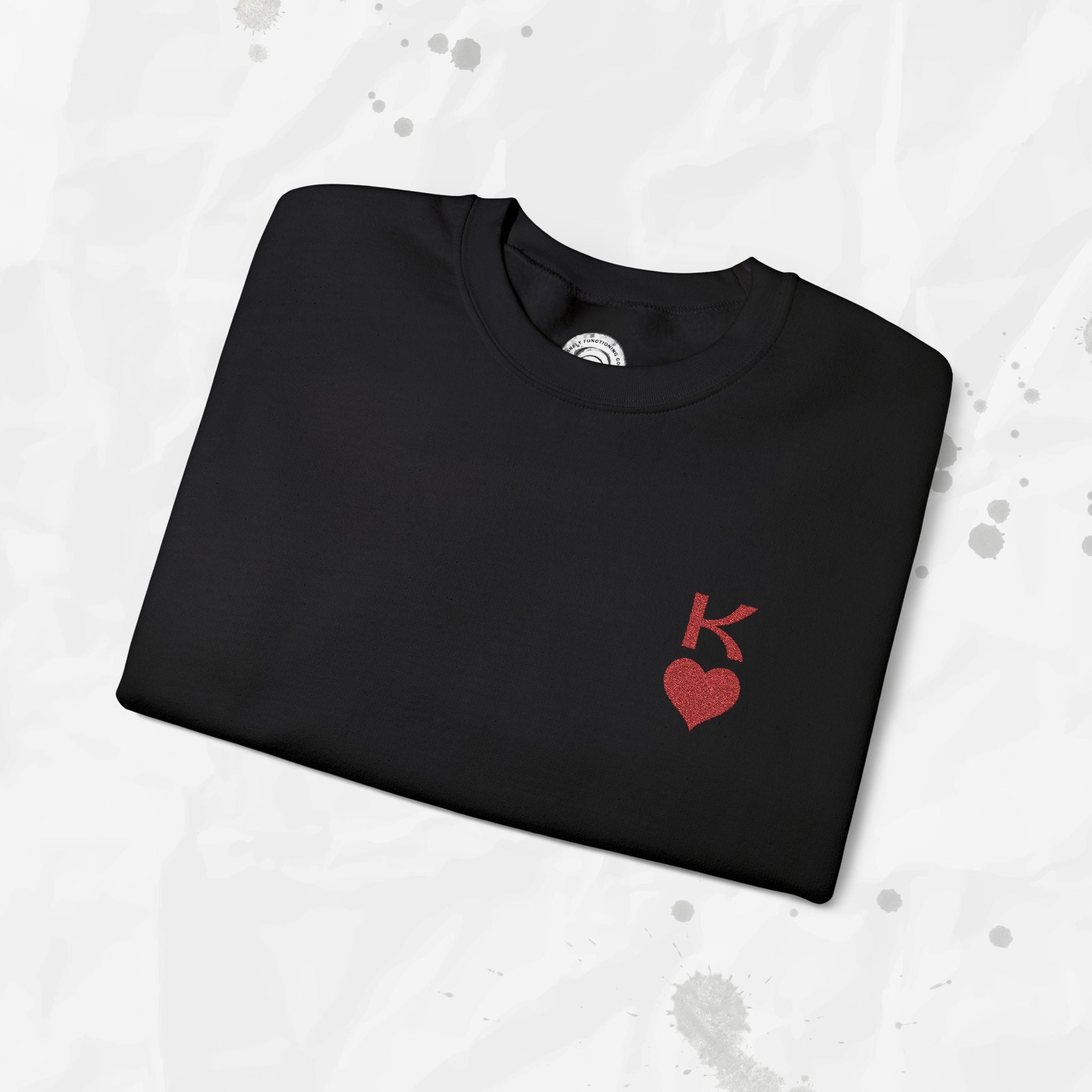 Sweat-shirt brodé King of Hearts – Col rond