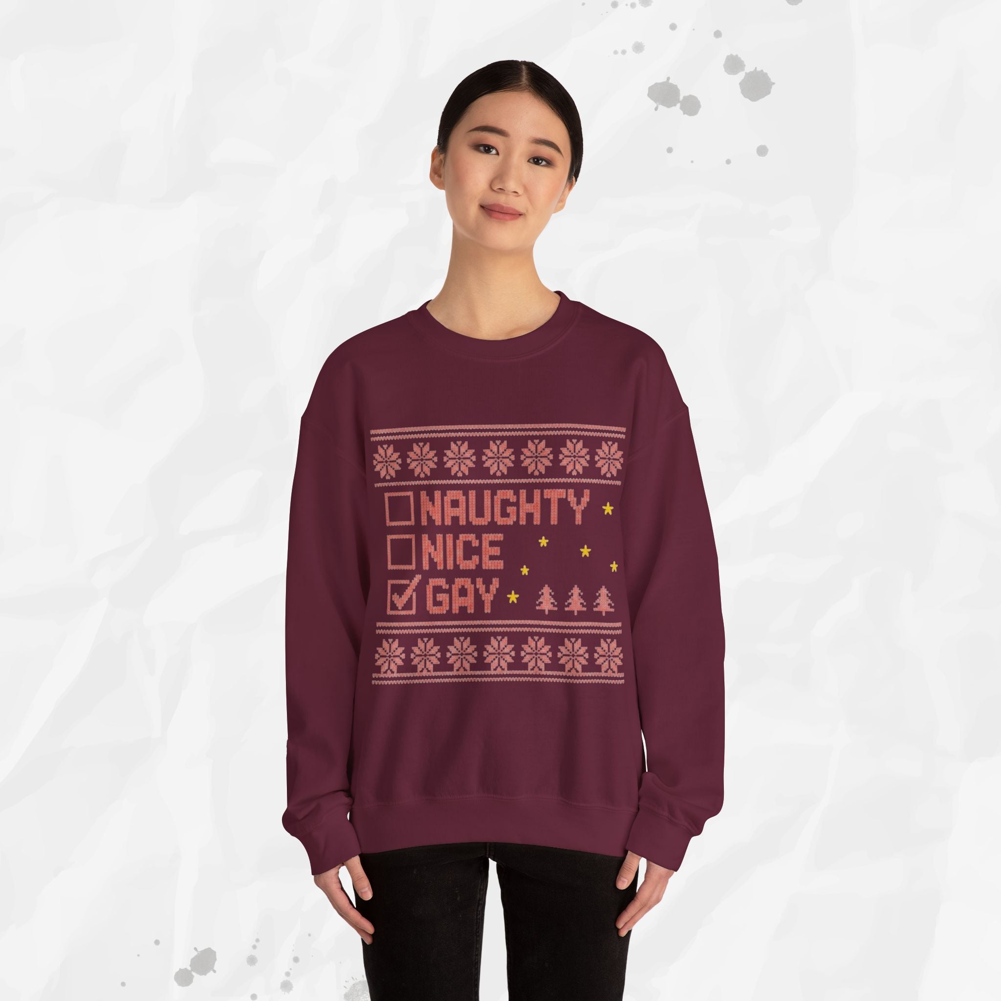 Naughty, Nice, Gay – Crewneck Sweatshirt