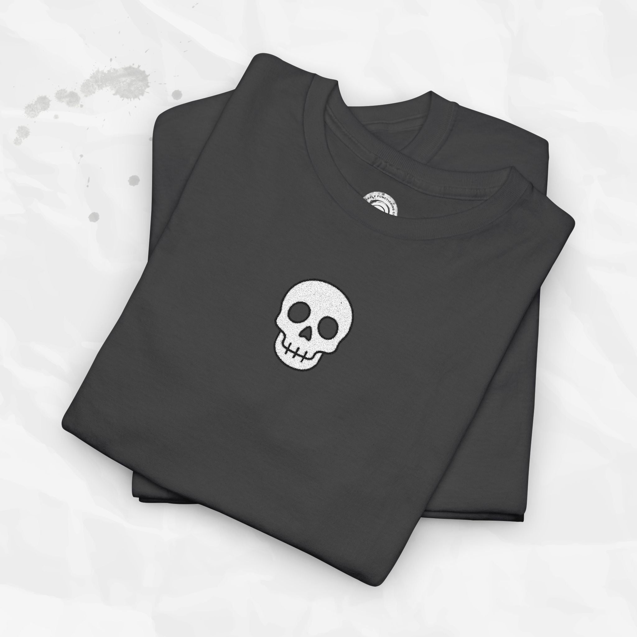 T-shirt brodé à motif tête de mort