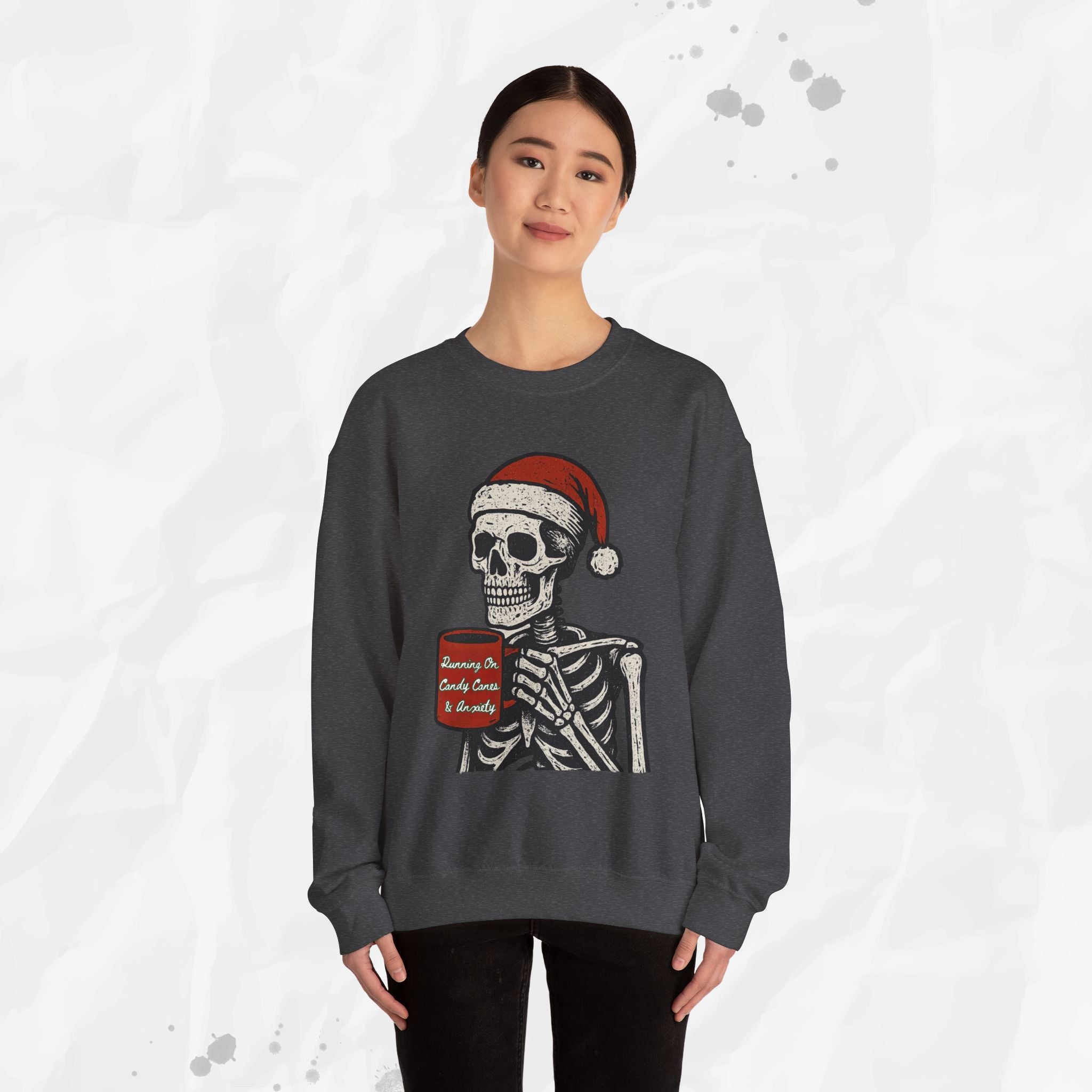 Running on Candy Canes & Anxiety – Crewneck Sweatshirt