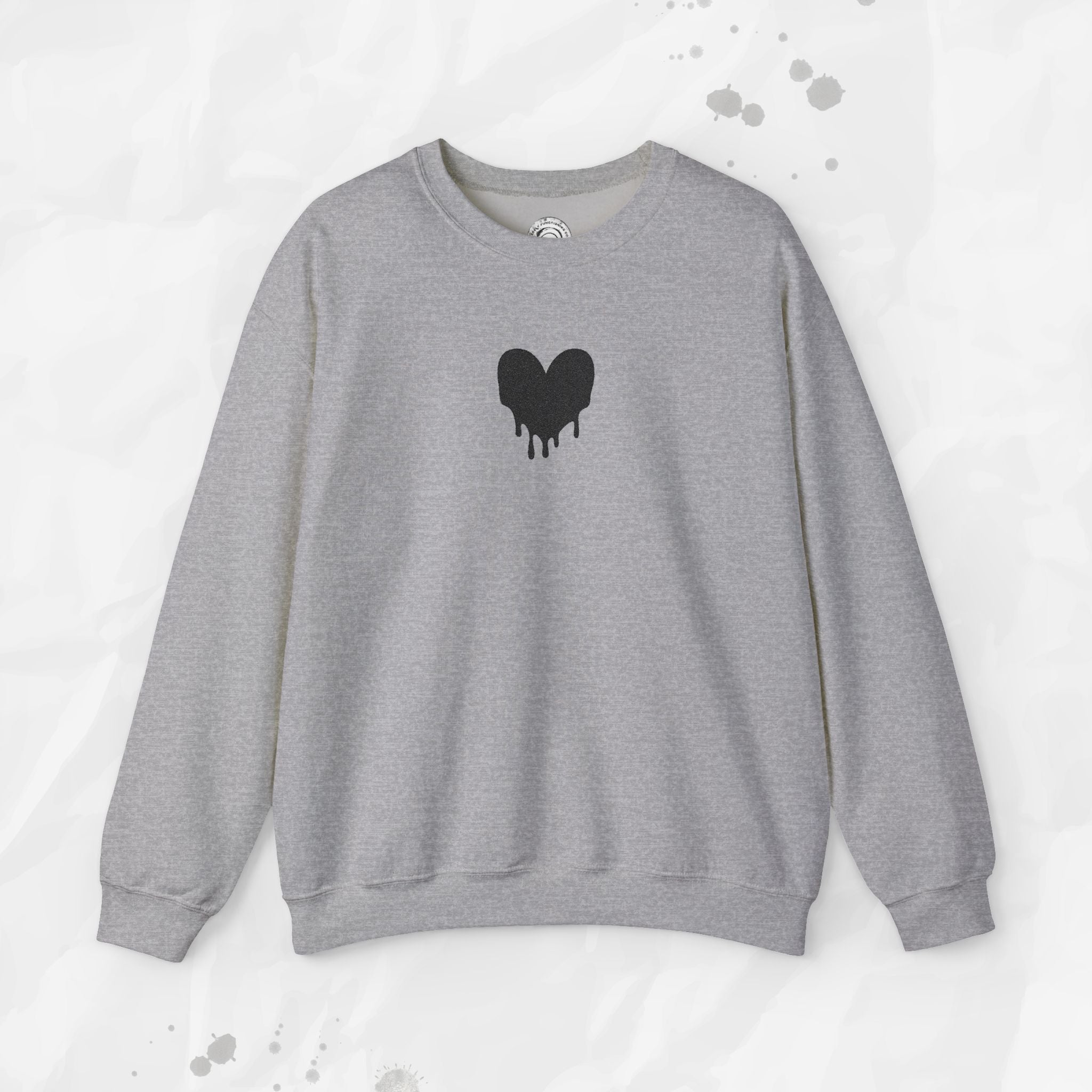 Dripping Heart - Embroidered Crewneck Sweatshirt