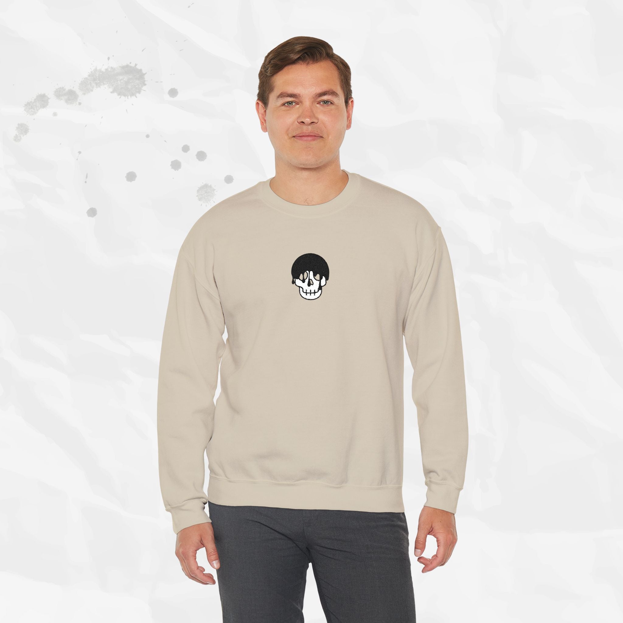 Skull Icon – Embroidered Crewneck Sweatshirt
