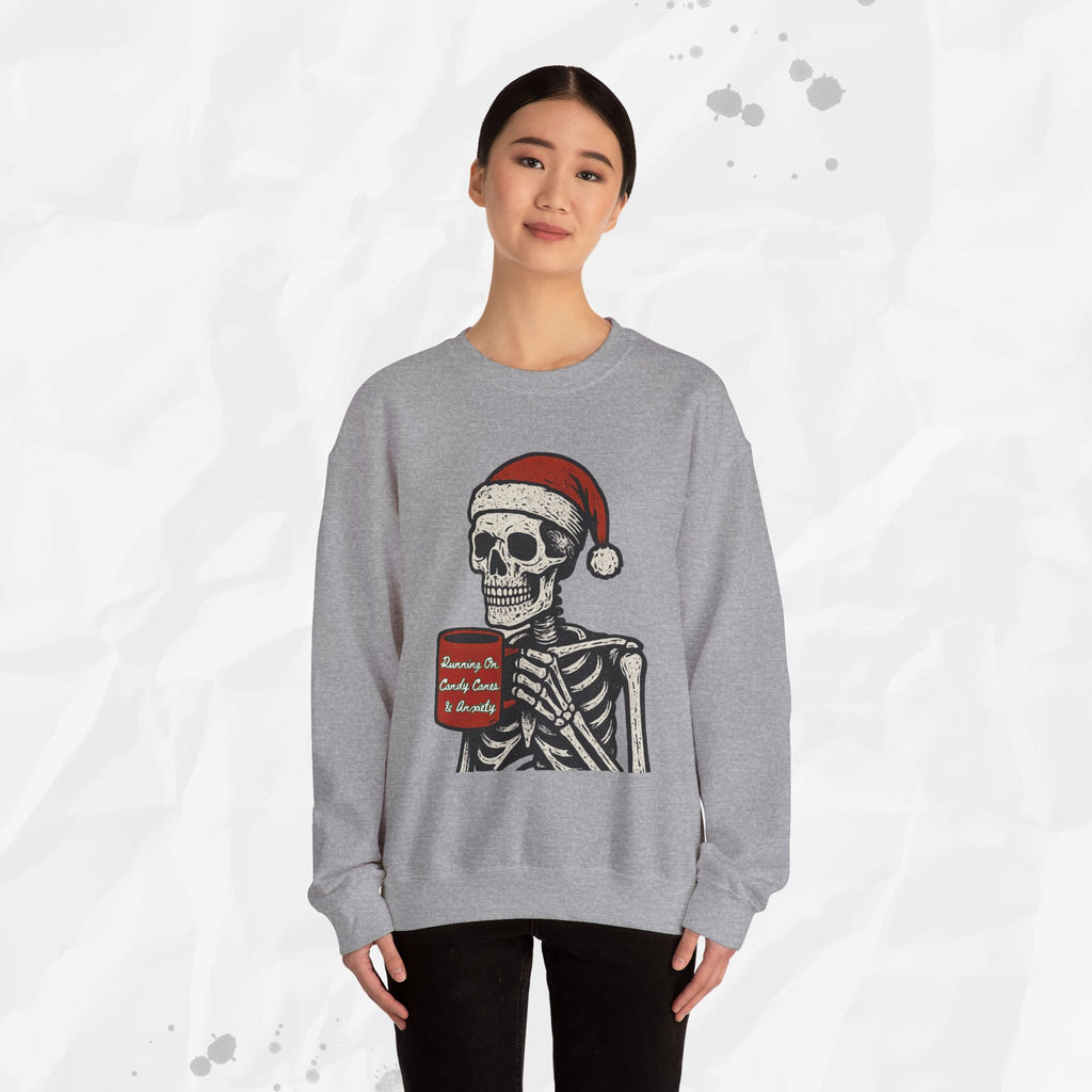 Running on Candy Canes & Anxiety – Crewneck Sweatshirt