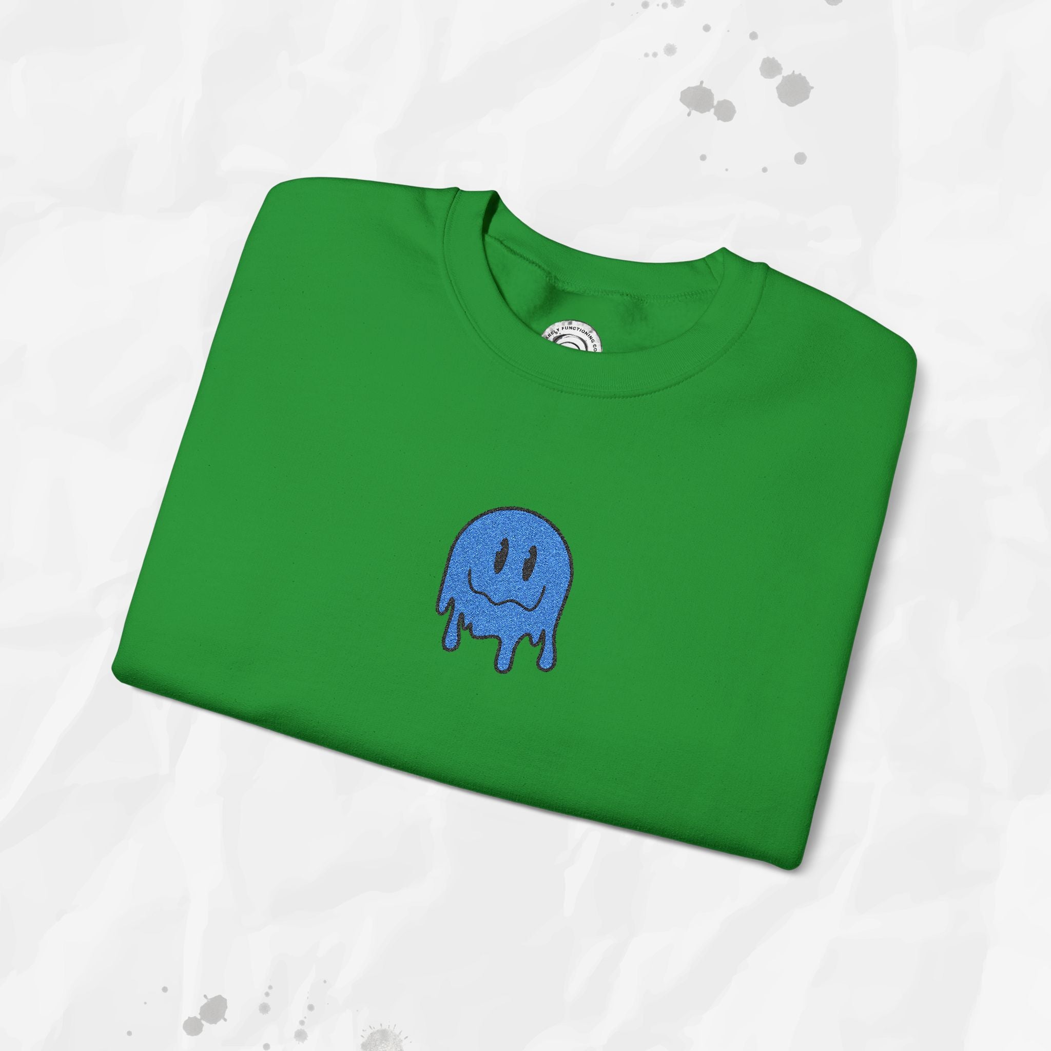 Sweat-shirt à col rond brodé Dripping Smiley