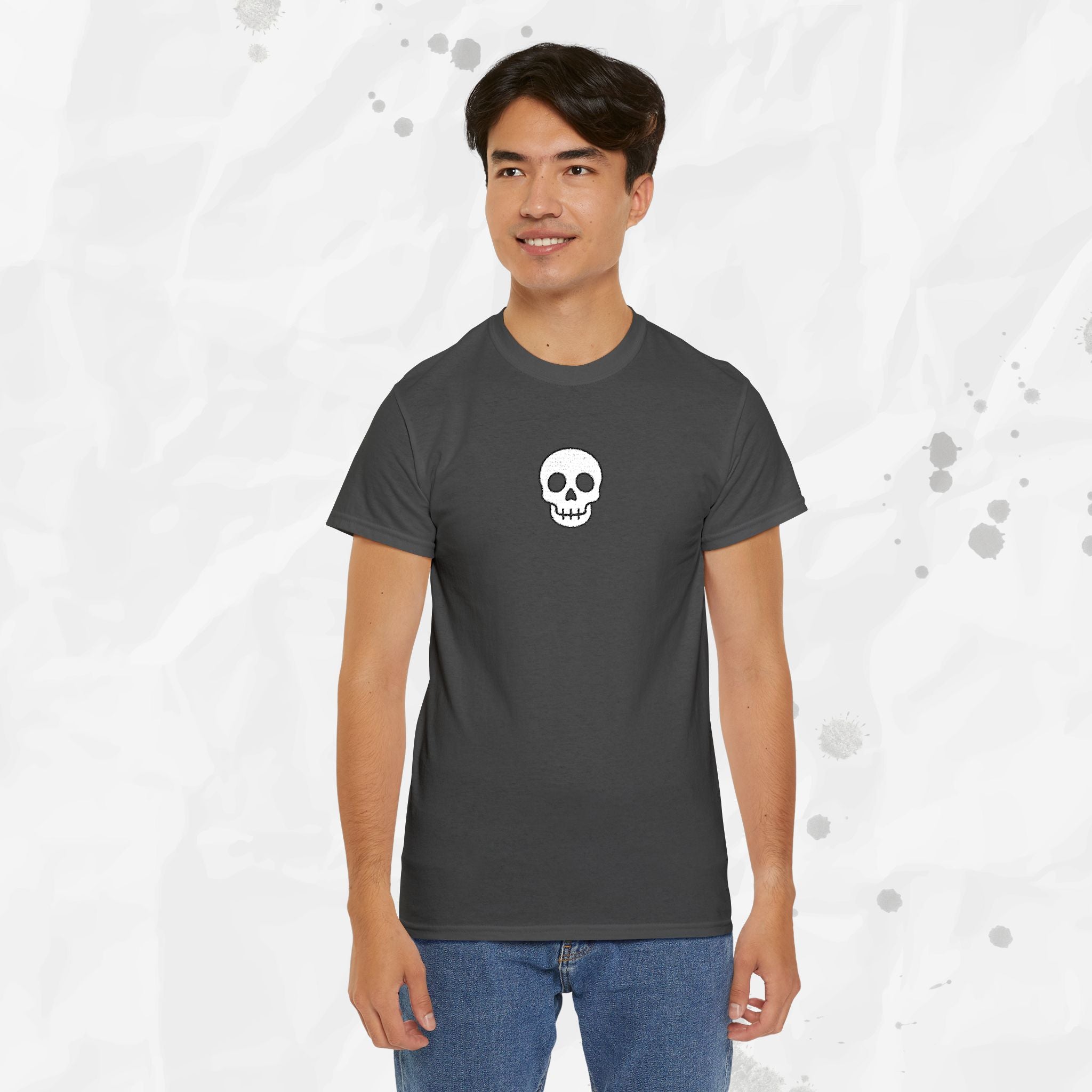 T-shirt brodé à motif tête de mort