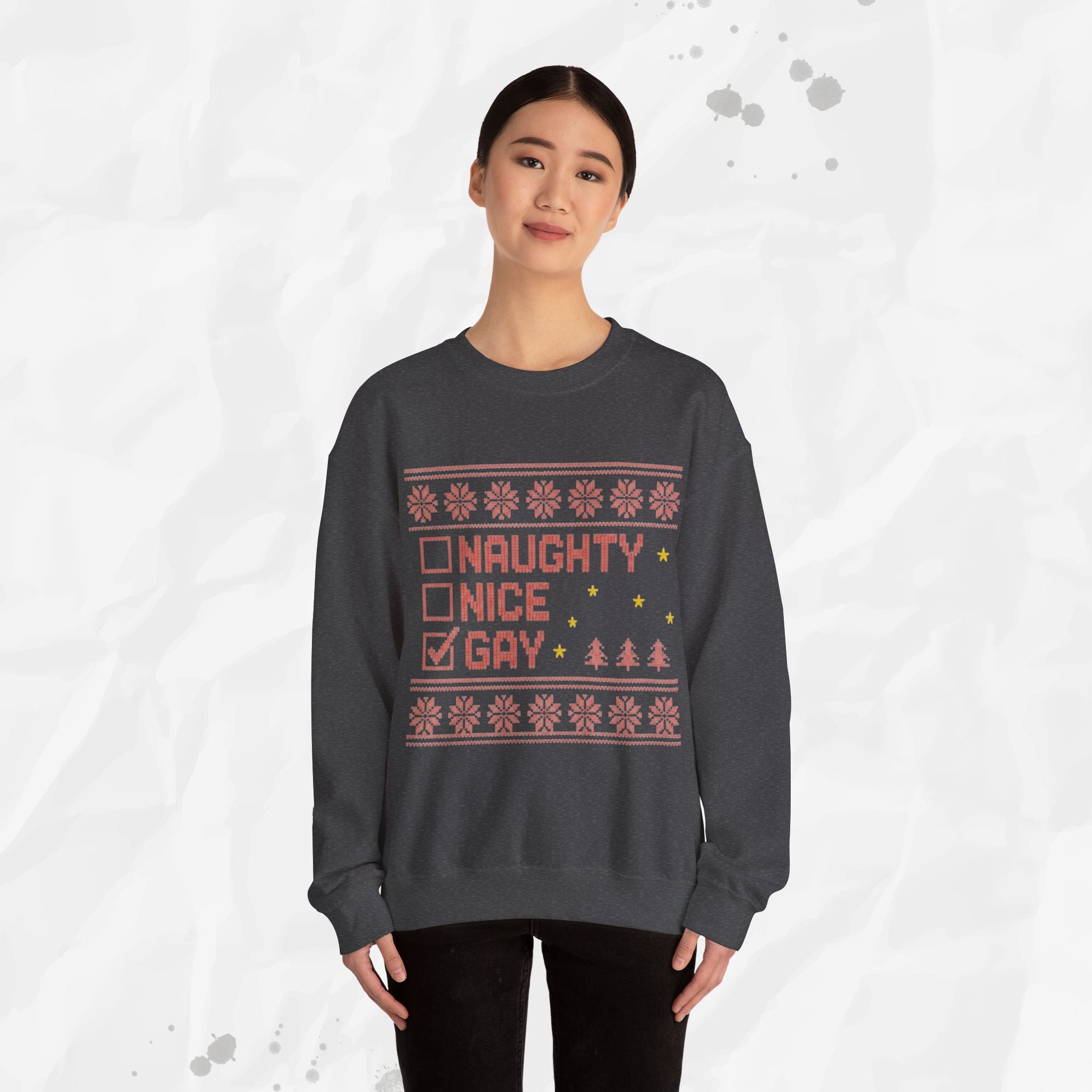Naughty, Nice, Gay – Crewneck Sweatshirt