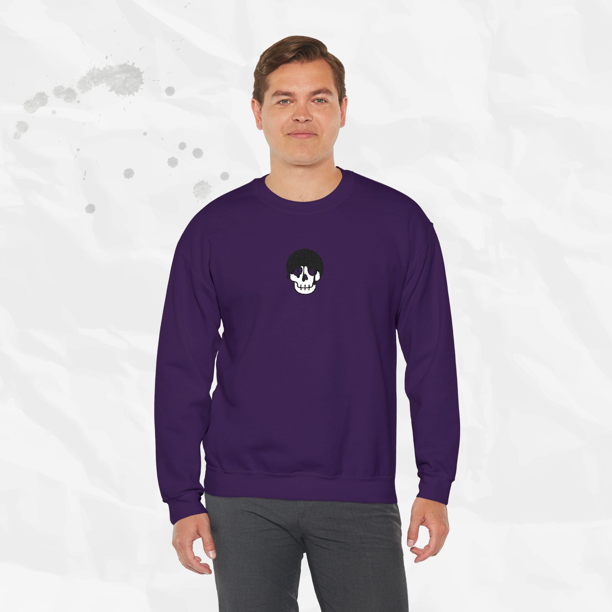 Skull Icon – Embroidered Crewneck Sweatshirt