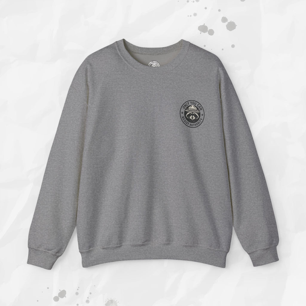 Only You Can Resist Authority – Crewneck Sweatshirt (Pocket Print)