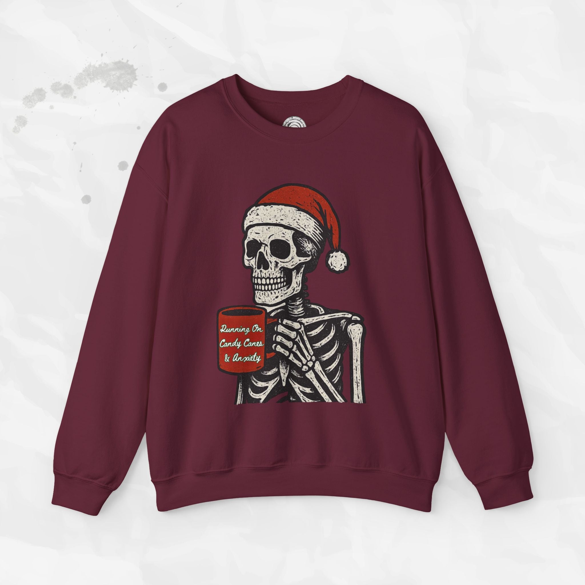Running on Candy Canes & Anxiety – Crewneck Sweatshirt