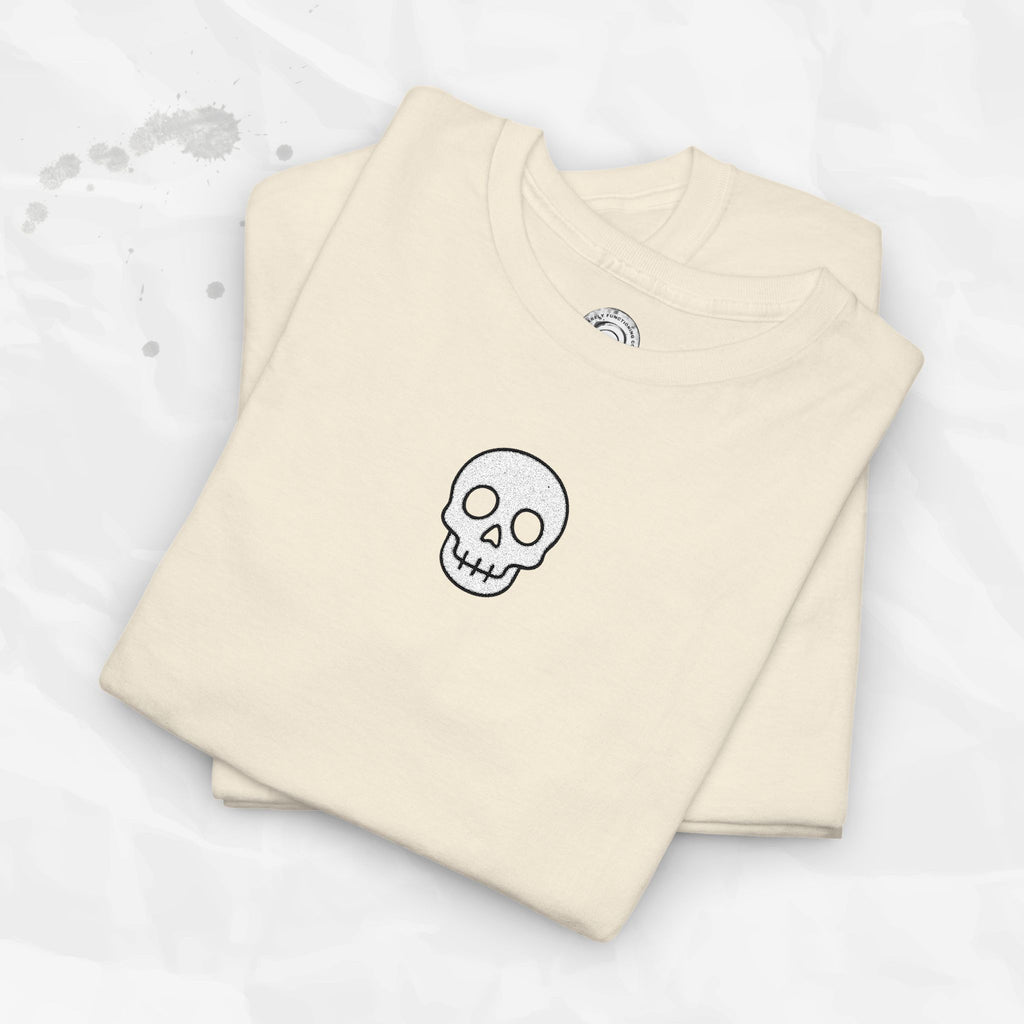 T-shirt brodé à motif tête de mort