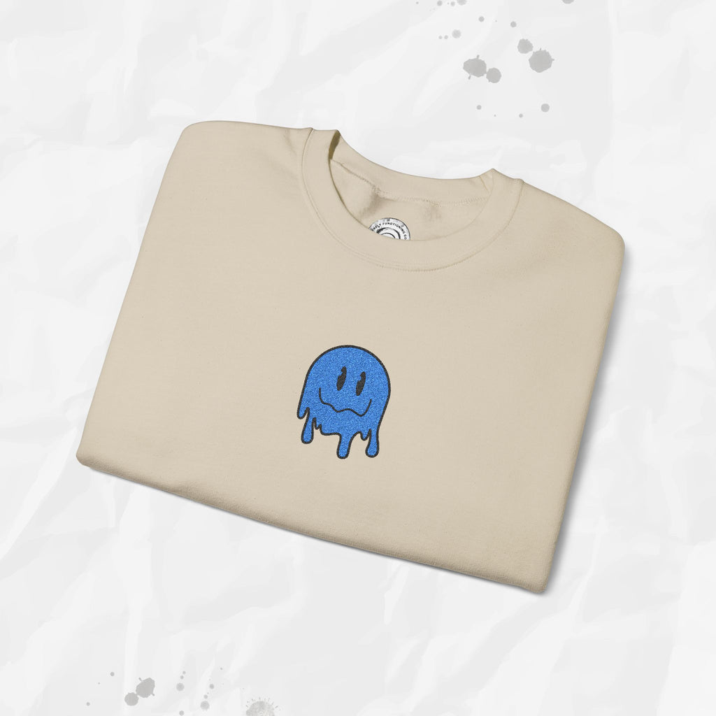 Sweat-shirt à col rond brodé Dripping Smiley