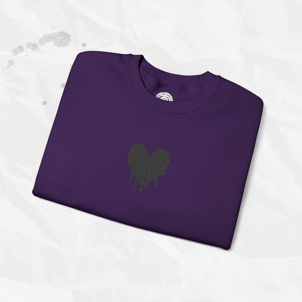 Dripping Heart - Embroidered Crewneck Sweatshirt