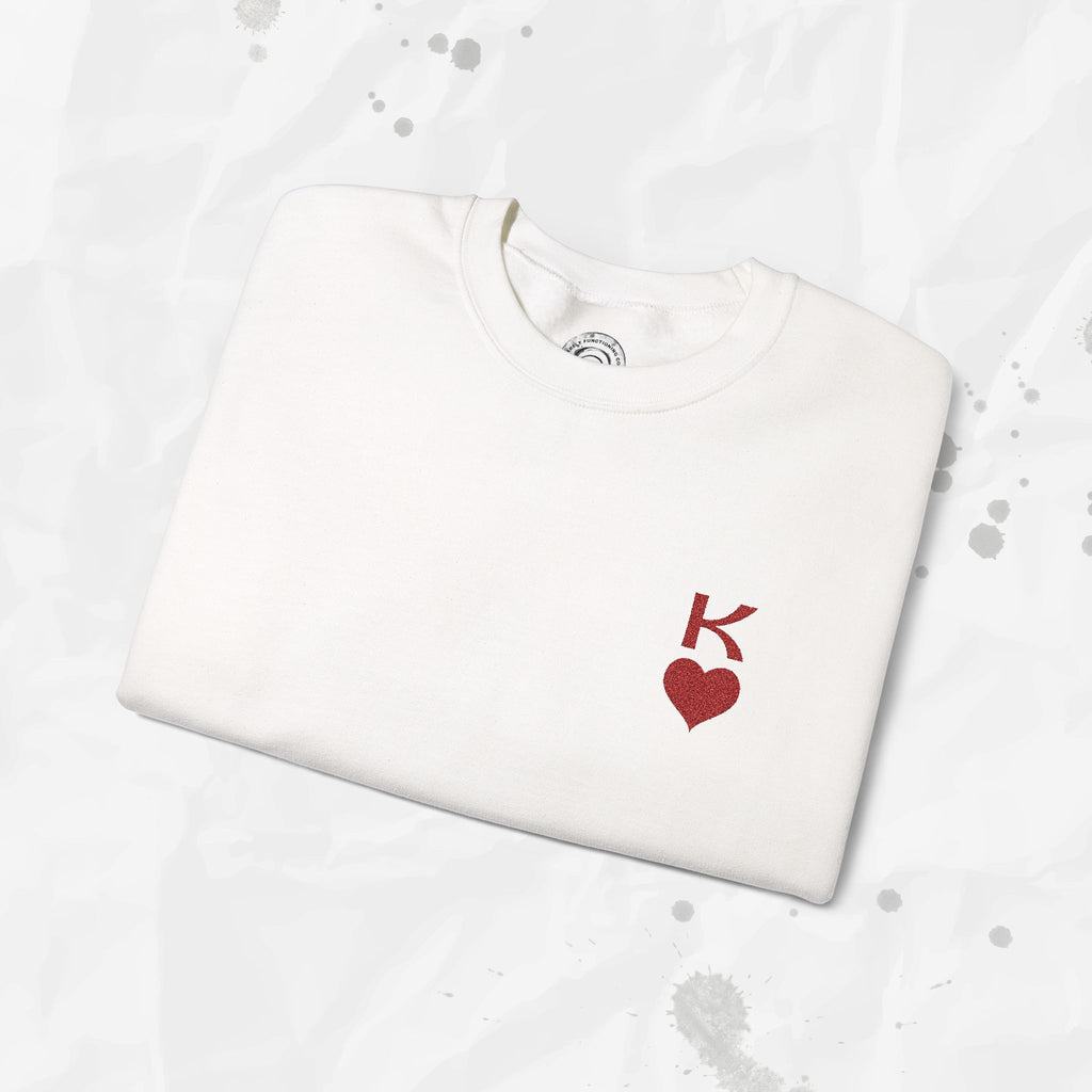 Sweat-shirt brodé King of Hearts – Col rond