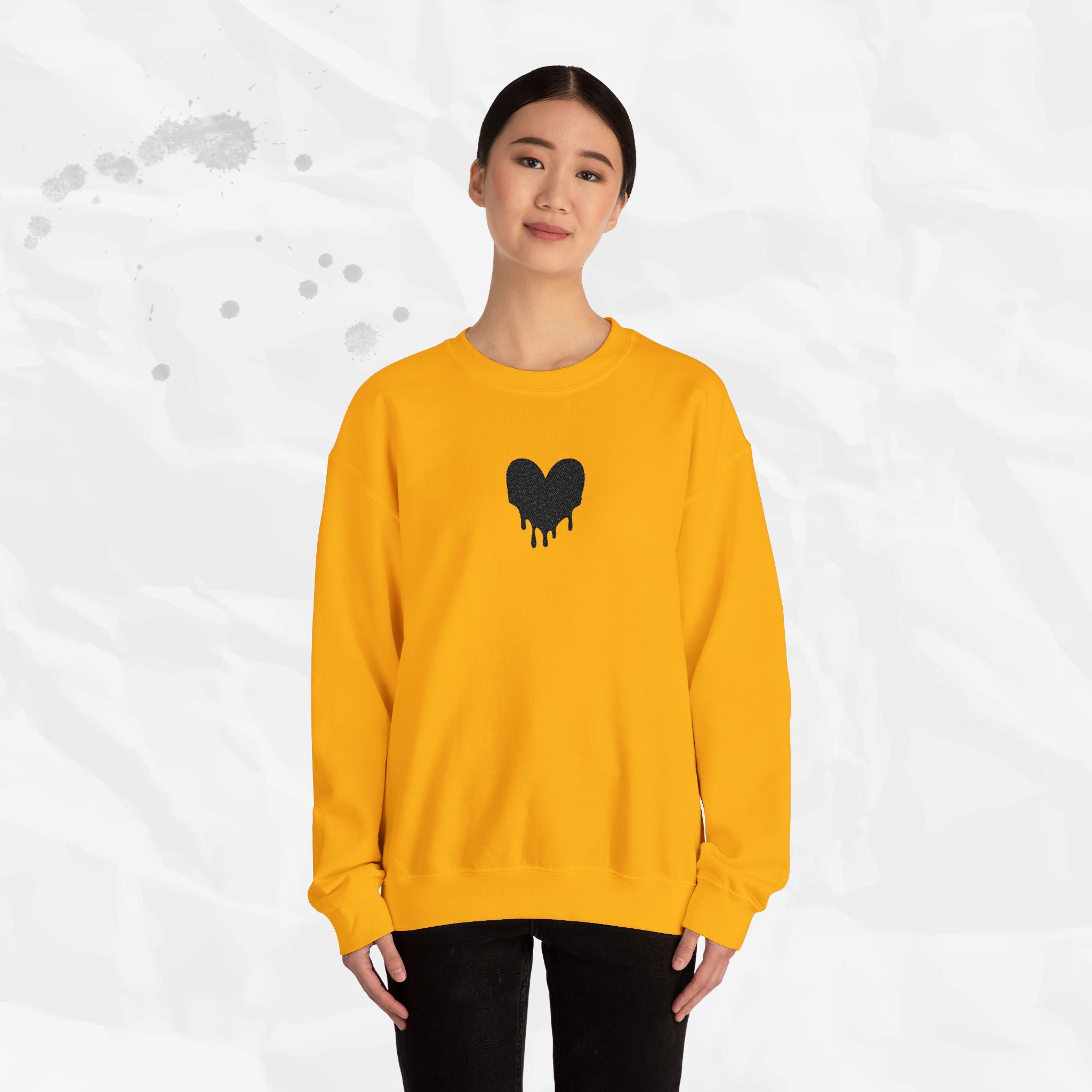 Dripping Heart - Embroidered Crewneck Sweatshirt