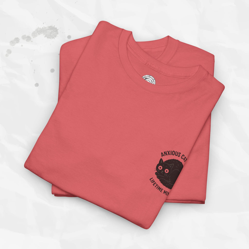 Anxious Cat Club – T-Shirt (Pocket Print)