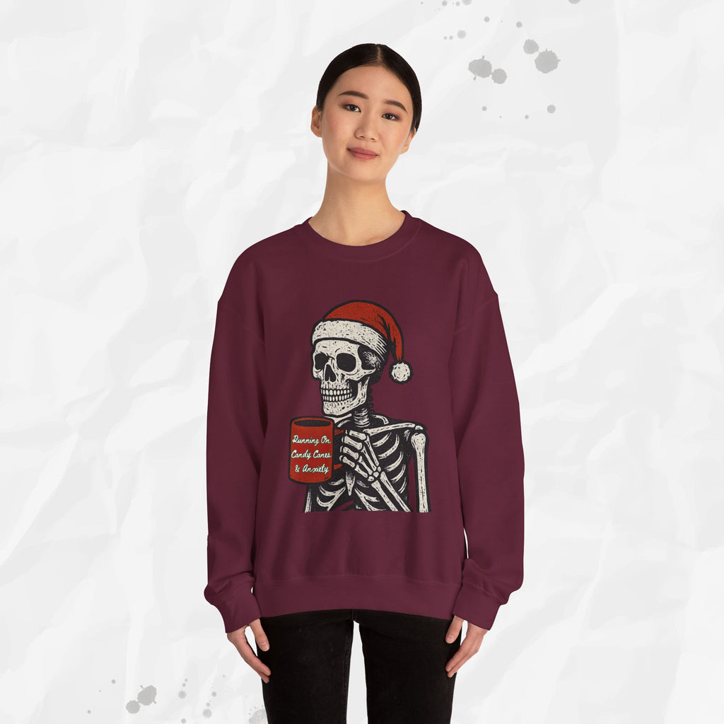 Running on Candy Canes & Anxiety – Crewneck Sweatshirt