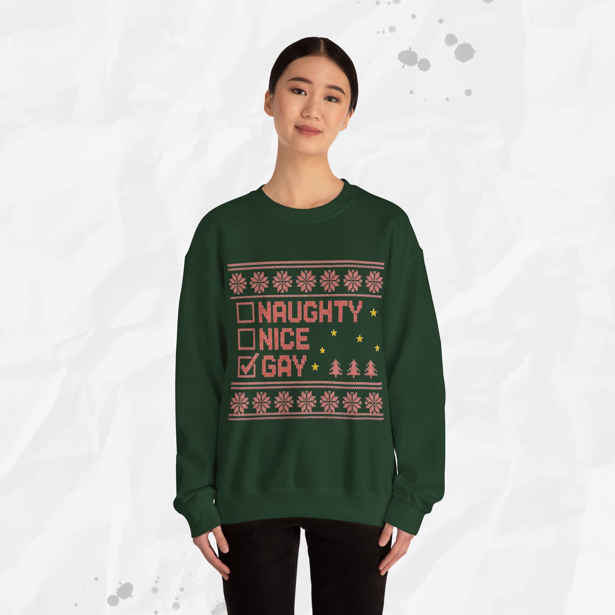 Naughty, Nice, Gay – Crewneck Sweatshirt