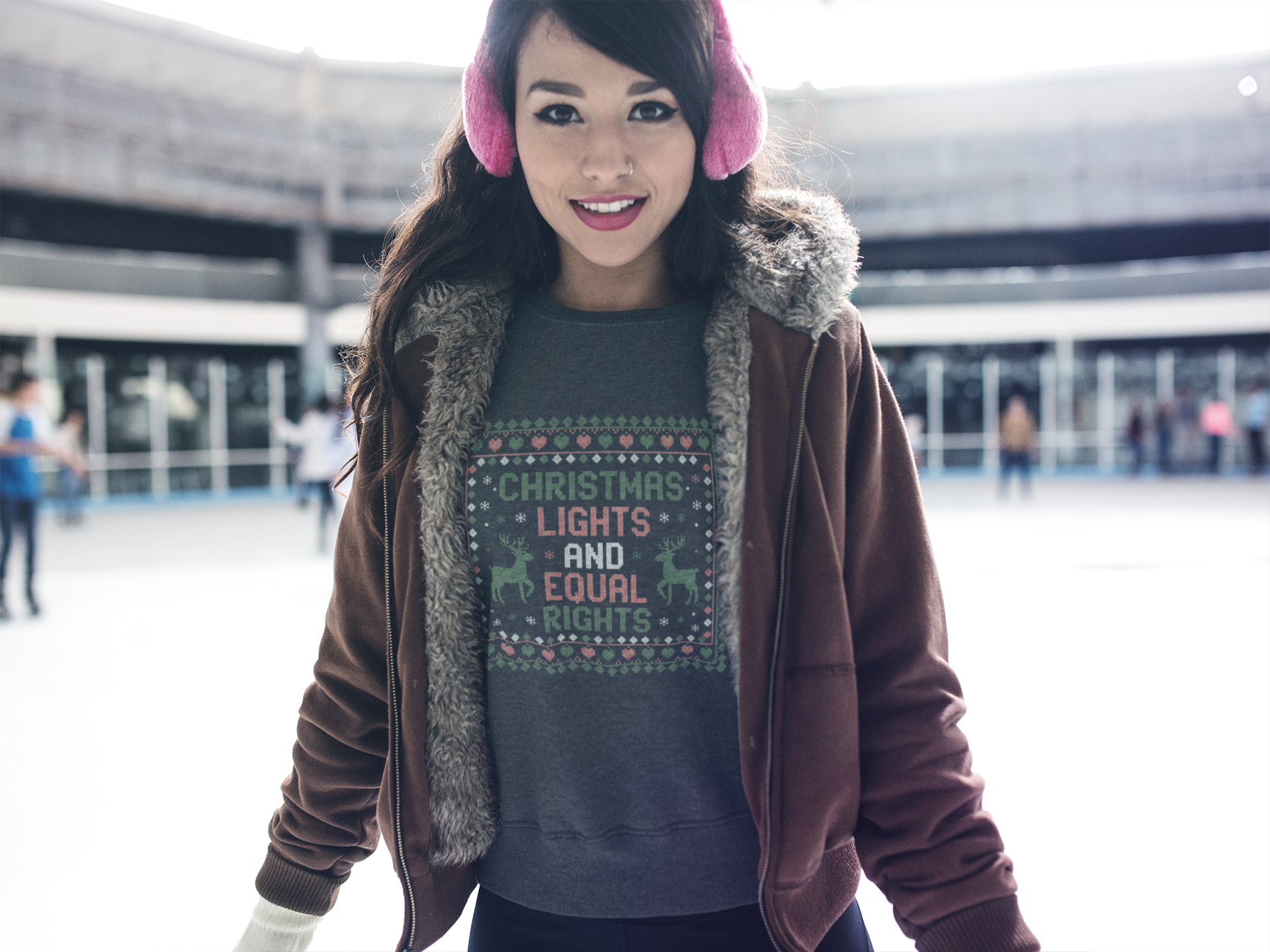 Christmas Lights and Equal Rights – Crewneck Sweatshirt
