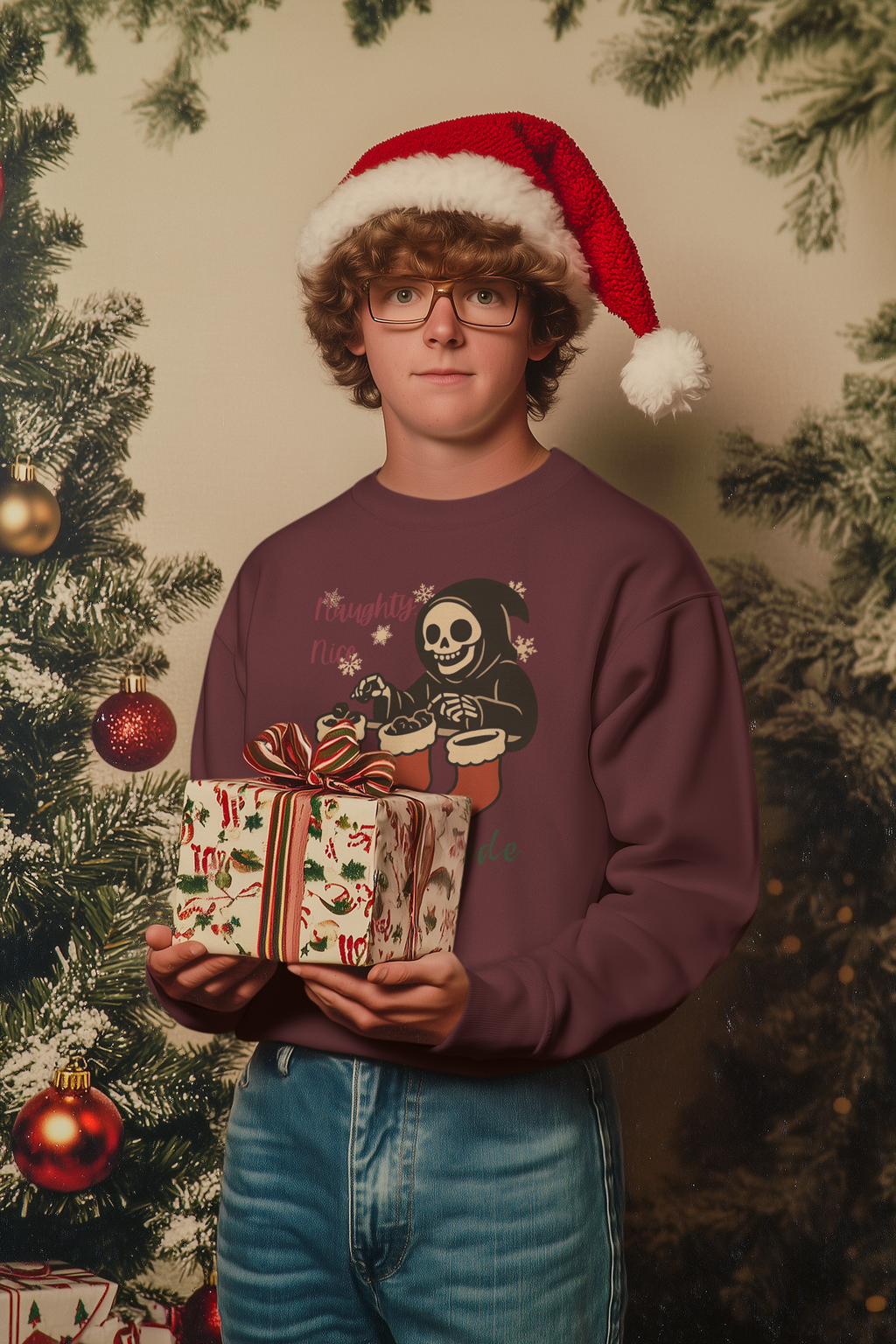 Naughty, Nice, Dead Inside – Crewneck Sweatshirt